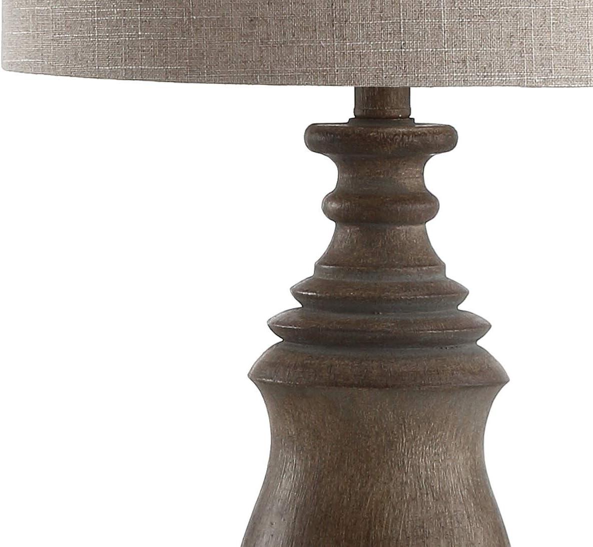 Abeline 28.5" Brown Resin LED Table Lamp with Drum Shade