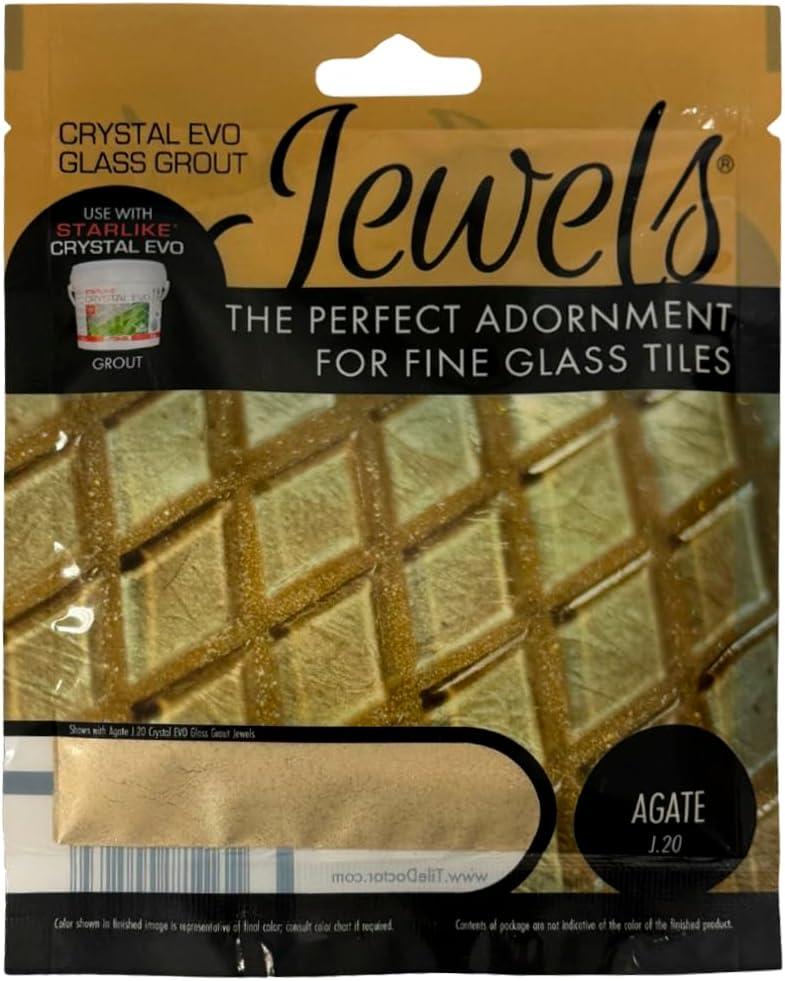 White Pearl 75 grams (1-Pack) Glass Grout Jewel and Starlike Crystal EVO 700 5.5 lb Grout Combo