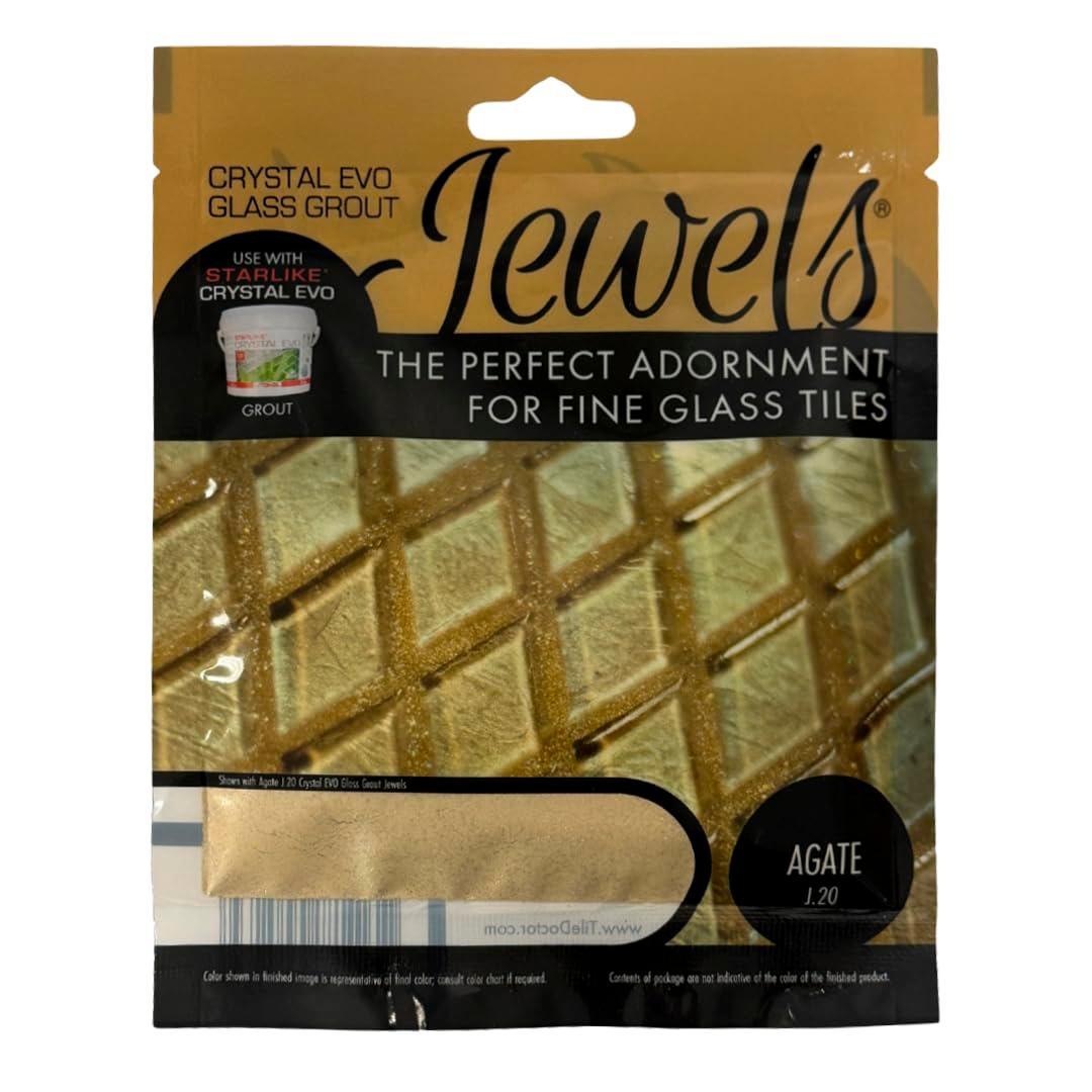 White Pearl 75 grams (1-Pack) Glass Grout Jewel and Starlike Crystal EVO 700 5.5 lb Grout Combo