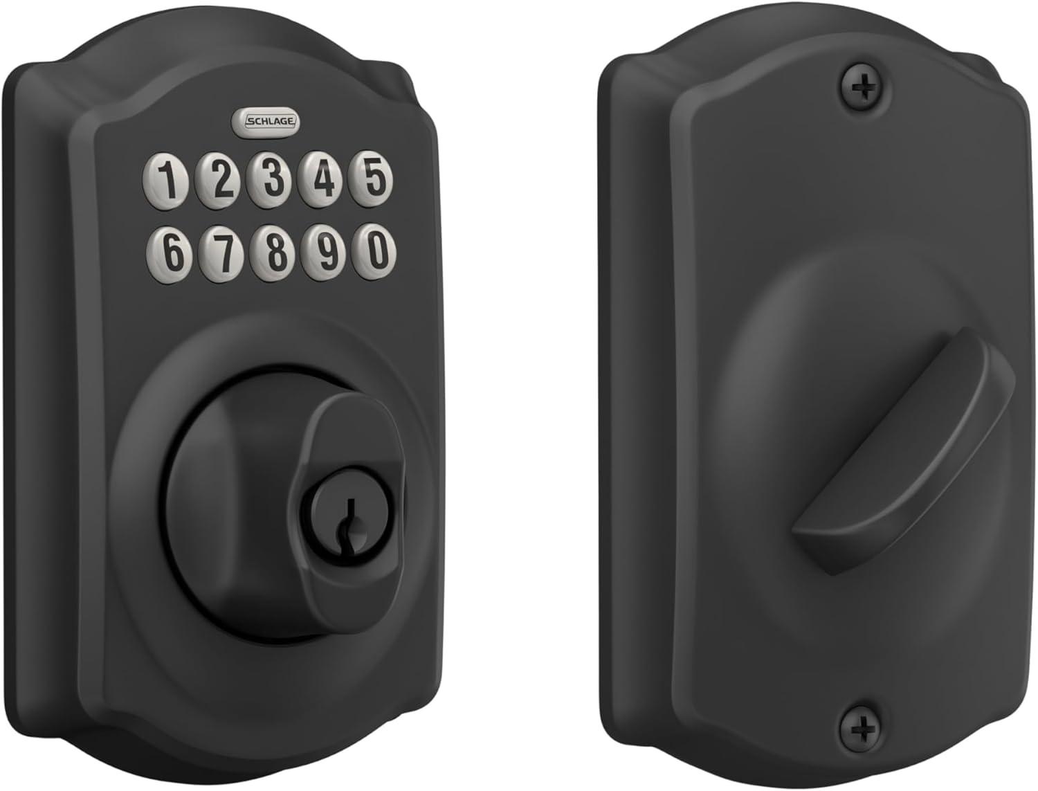 Matte Black Electronic Keypad Single Cylinder Deadbolt