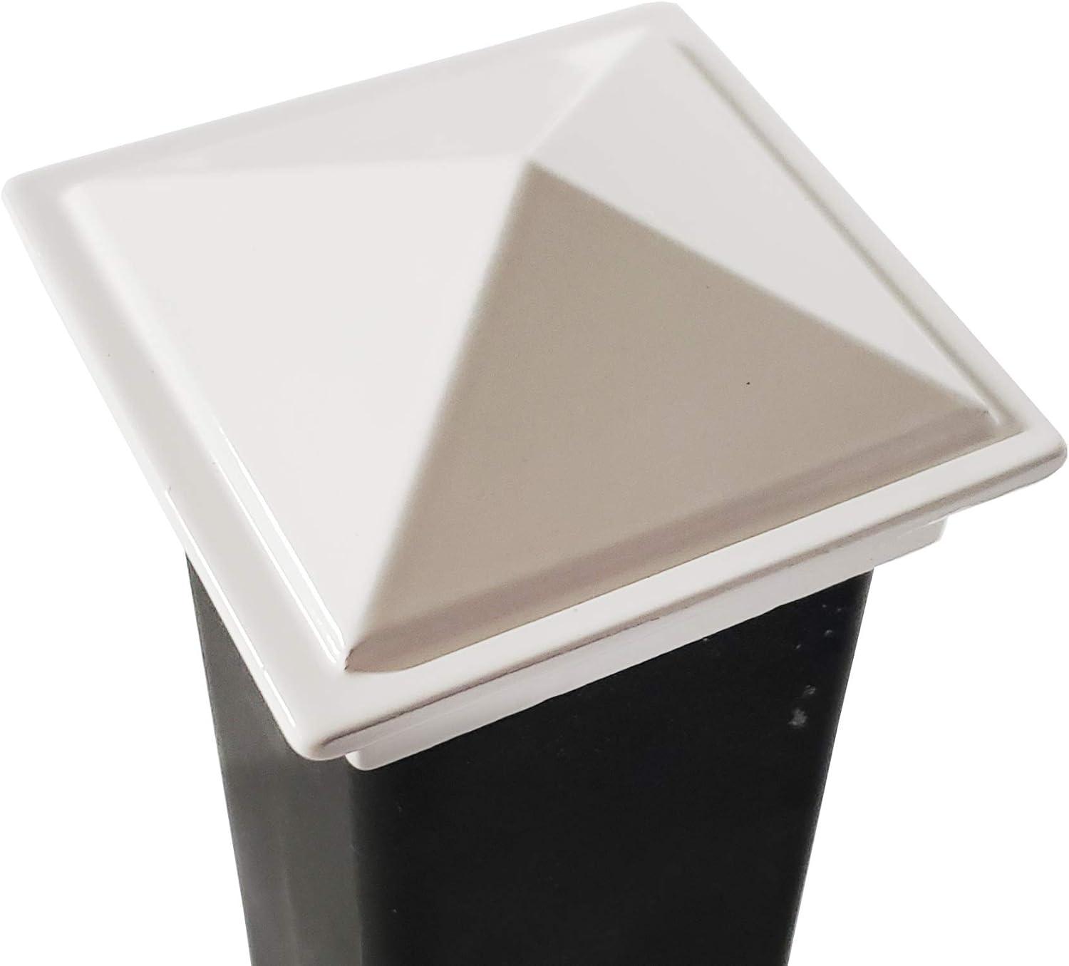 2" x 2" Aluminium Pyramid Post Cap for Metal Posts - Pressure Fit - White (DHPPC20WF)