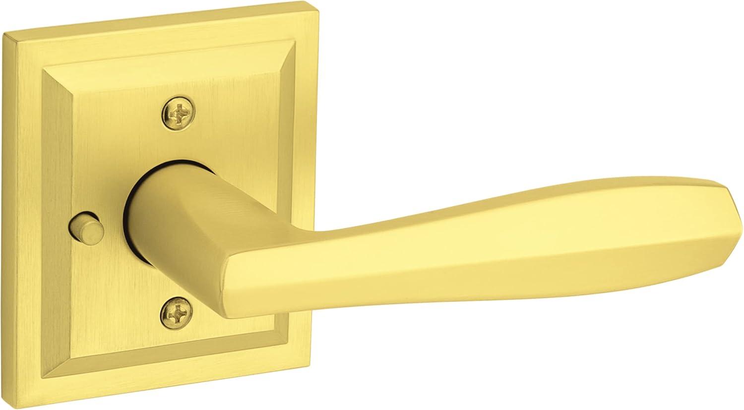 Torrey Satin Brass Low Profile Rose Bed/Bath Privacy Door Handle