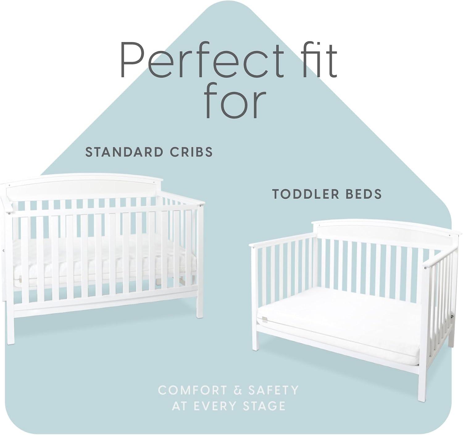 Milliard Memory Foam Dual Sided Crib and Toddler Bed Mattress with Polyester Cover