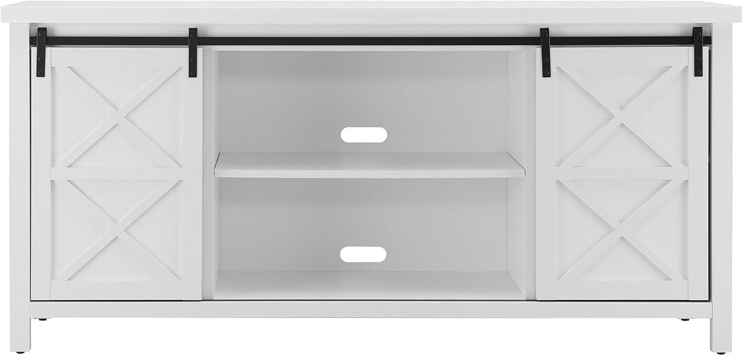 Evelyn&Zoe Elmwood Rectangular TV Stand for TV's up to 75", White