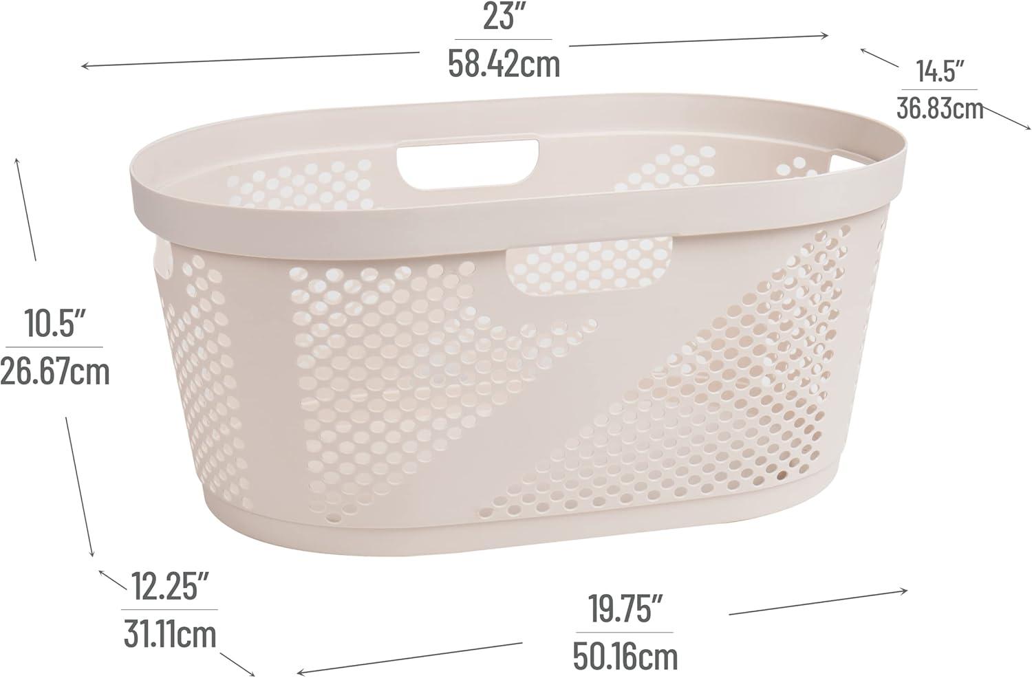 Mind Reader 40L Laundry Basket, Clothes Hamper, Ventilated, Plastic, 23"L x 14.5"W x 10.5"H, 2 Pack