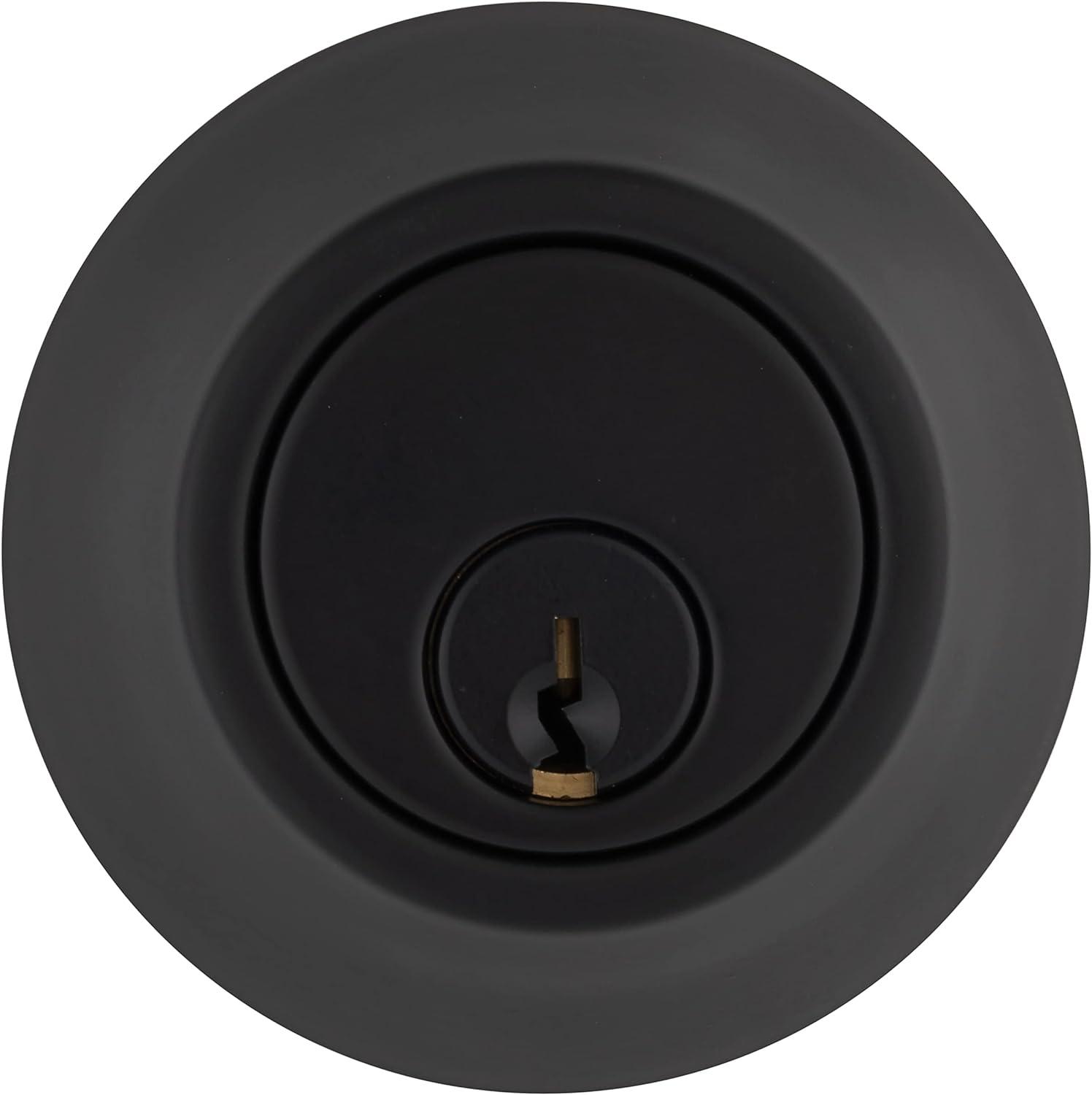 Matte Black Single Cylinder Deadbolt Lock for Indoor and Outdoor Use