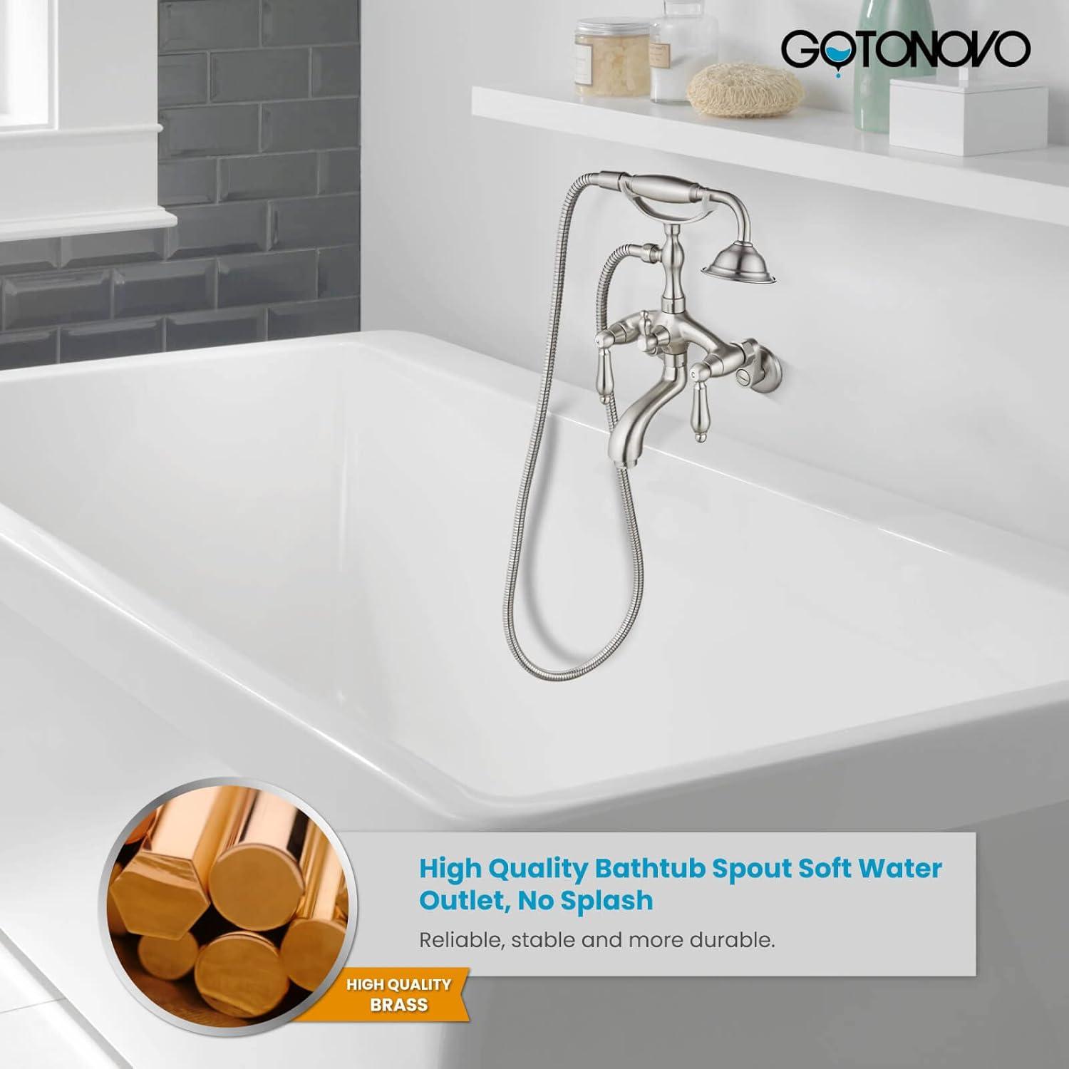 2 Handle Wall Mounted Clawfoot Tub Faucet