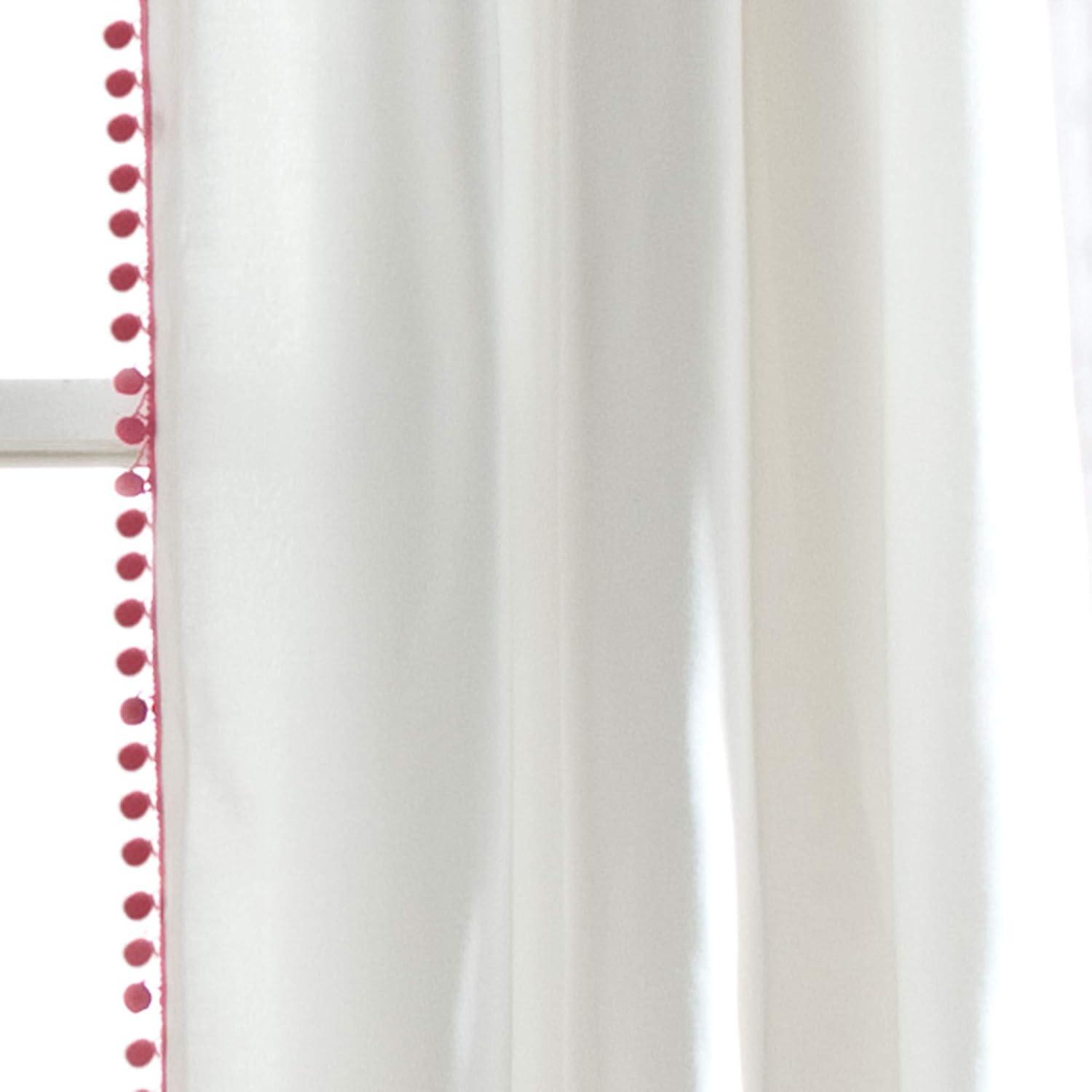 Lush Decor Pom Pom Semi Sheer Curtain Single Panel