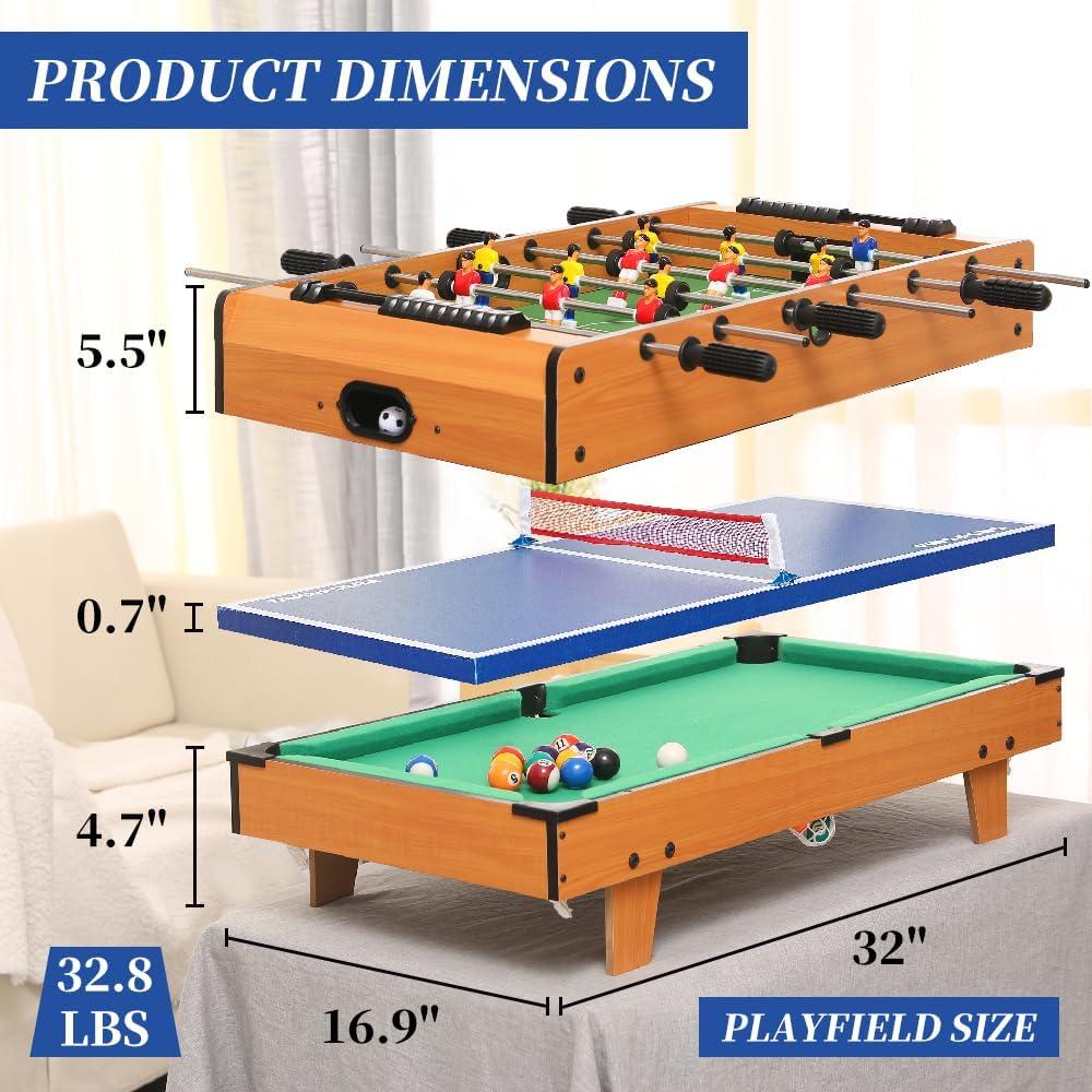TALLO TALLO 32" 4 in 1 Conversion-Top Multi Game Tables