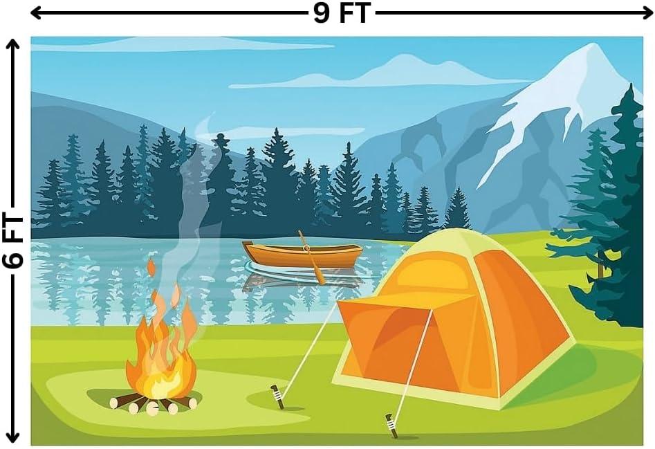 Camp Scene Backdrop Banner - Party Decor - 3 Pieces