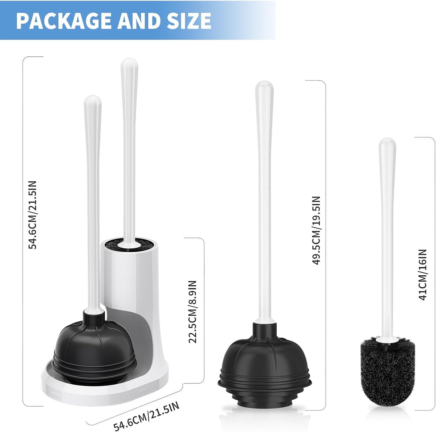 XXZH Toilet Plunger and Bowl Brush Combo for Bathroom Cleaning, 2 Sets