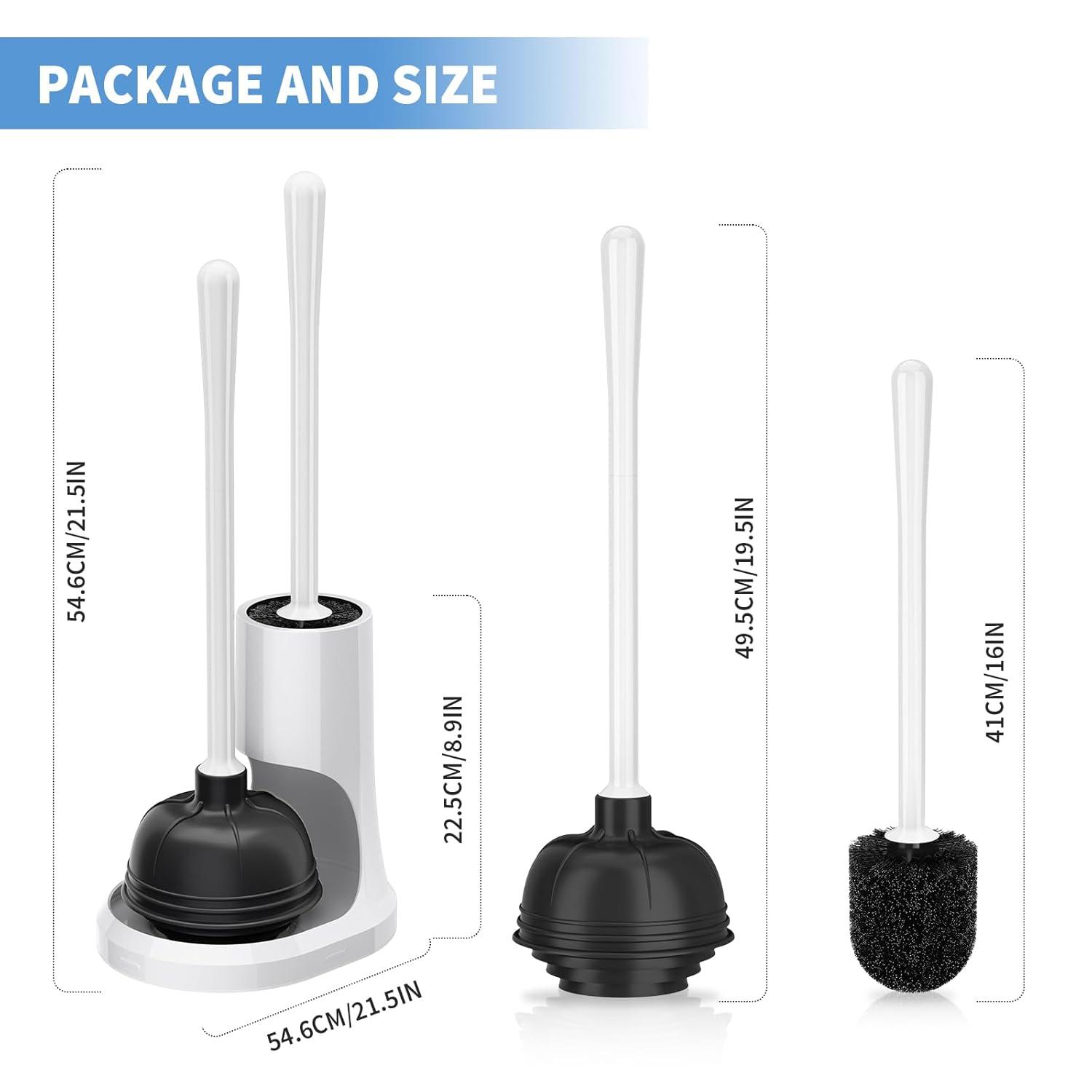 XXZH Toilet Plunger and Bowl Brush Combo for Bathroom Cleaning, 2 Sets