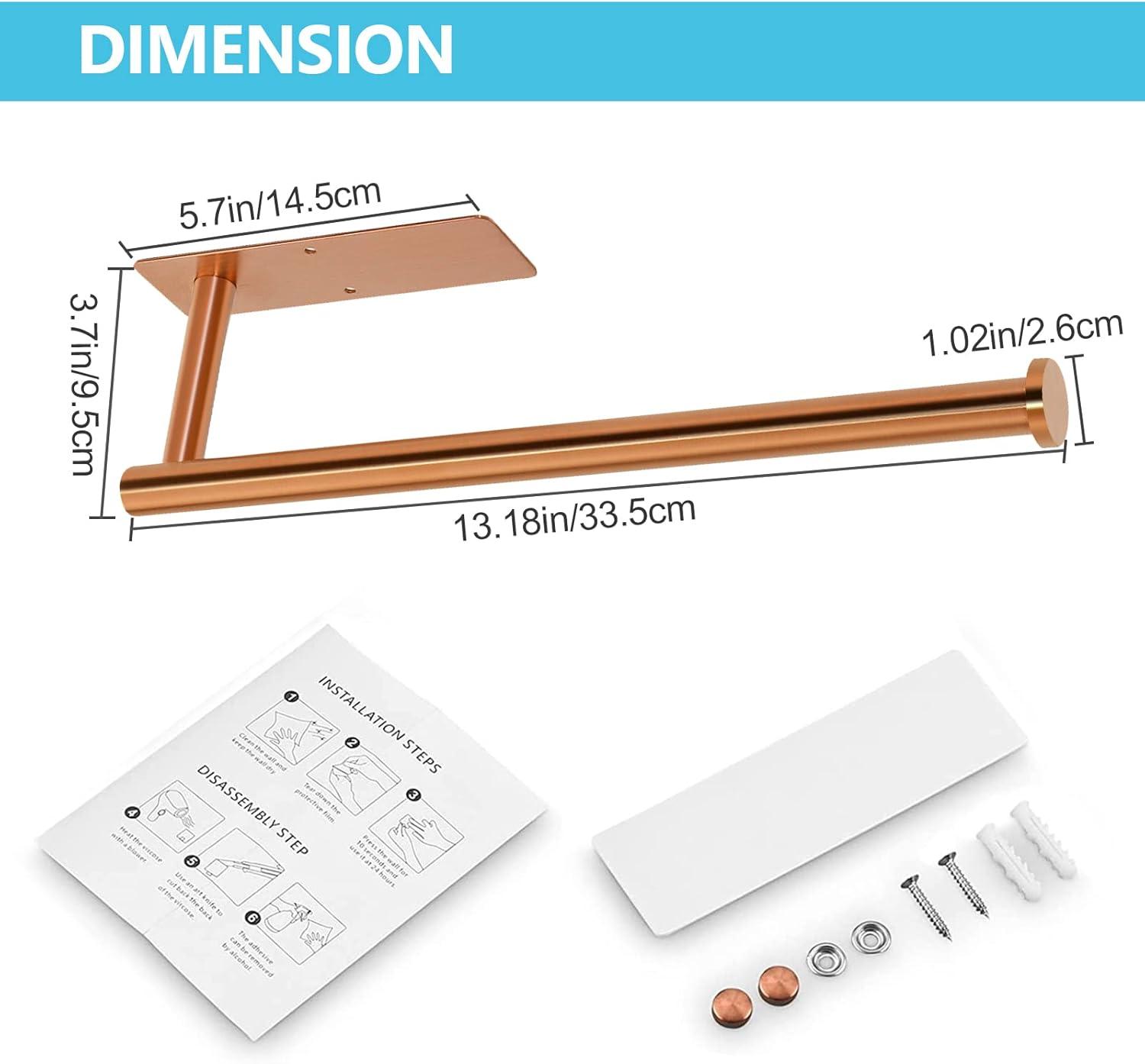 Mrmosy Paper Towel Holders Wall Mount Kitchen Paper Holder Under Cabinet Silver