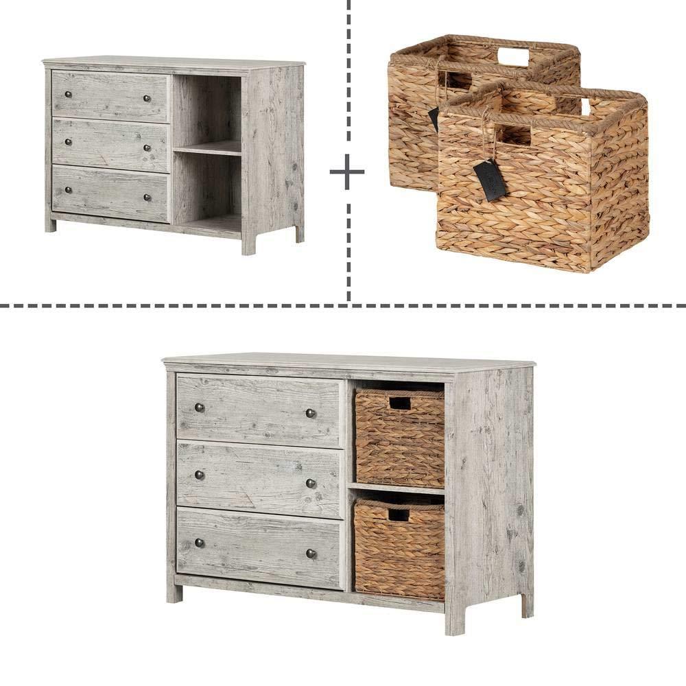 Cotton Candy 3-Drawer Dresser with Storage Baskets