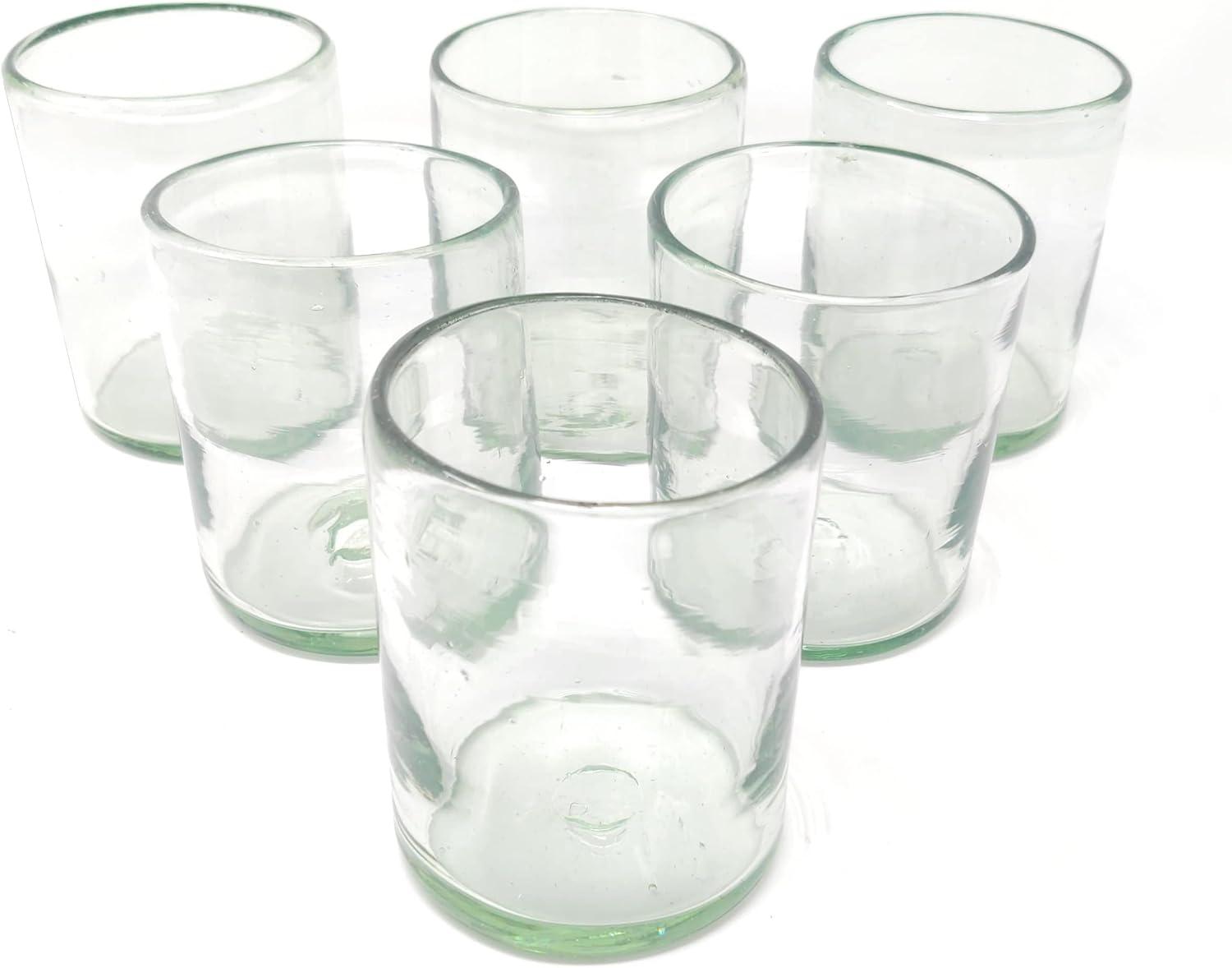 Hand Blown Clear Mexican Glass Tumbler Set of 6