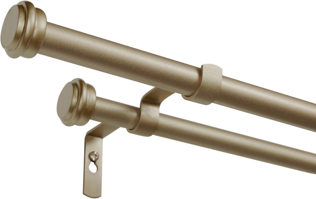 Exclusive Home Topper Double Curtain Rod and Finial Set