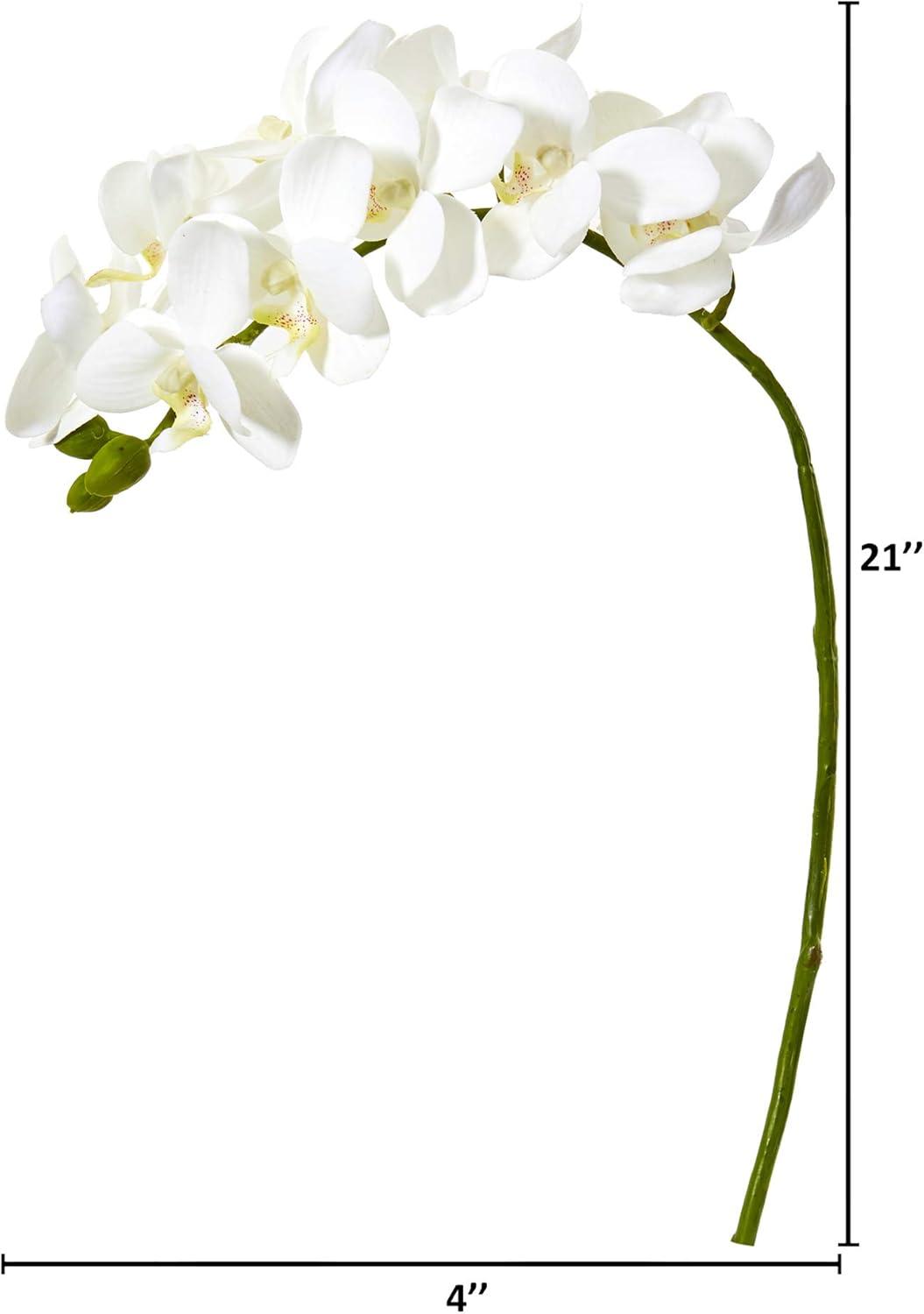 Nearly Natural 21 in. Phalaenopsis Orchid Artificial Flower - Set of 6