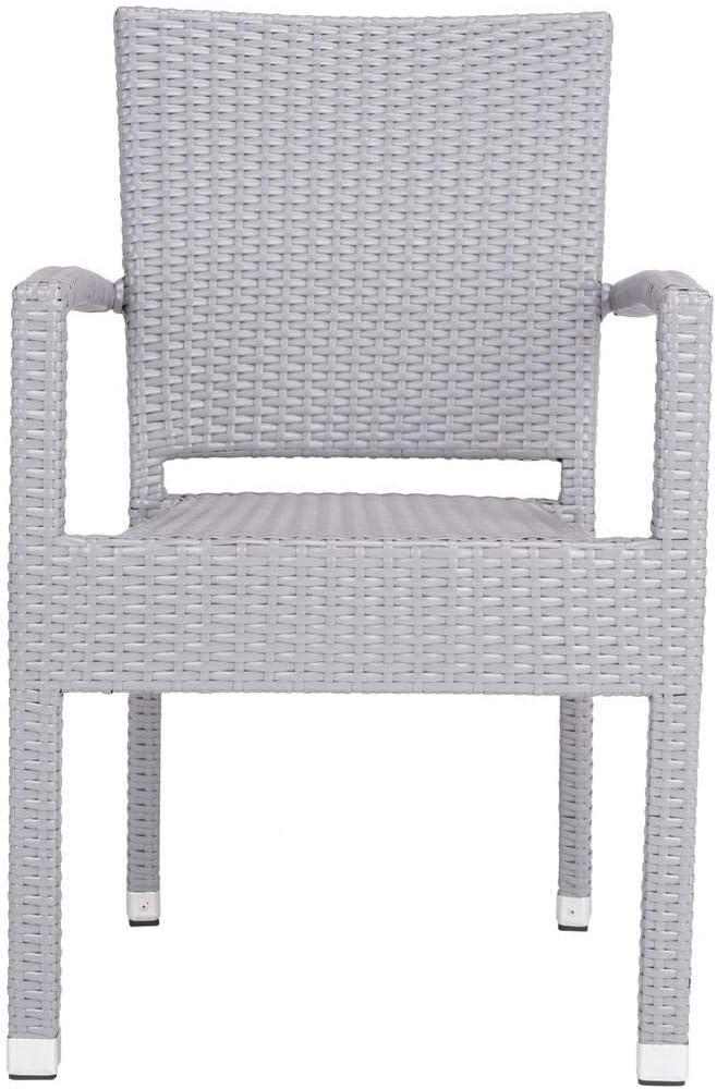 Kelda Stackable Arm Chair Indoor/Outdoor (Set Of 2) - PAT4004 - Grey - Safavieh