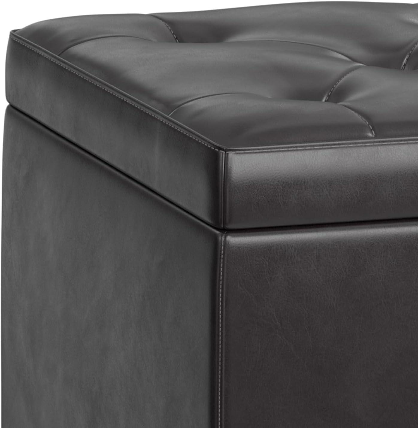 Hamilton Faux Leather Storage Ottoman