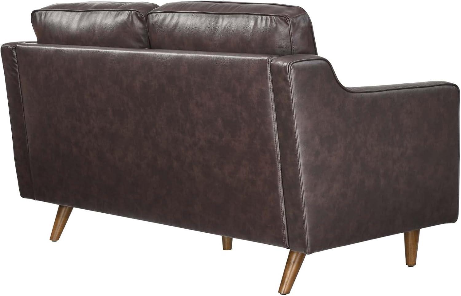 Modway Impart Genuine Leather Loveseat in Brown