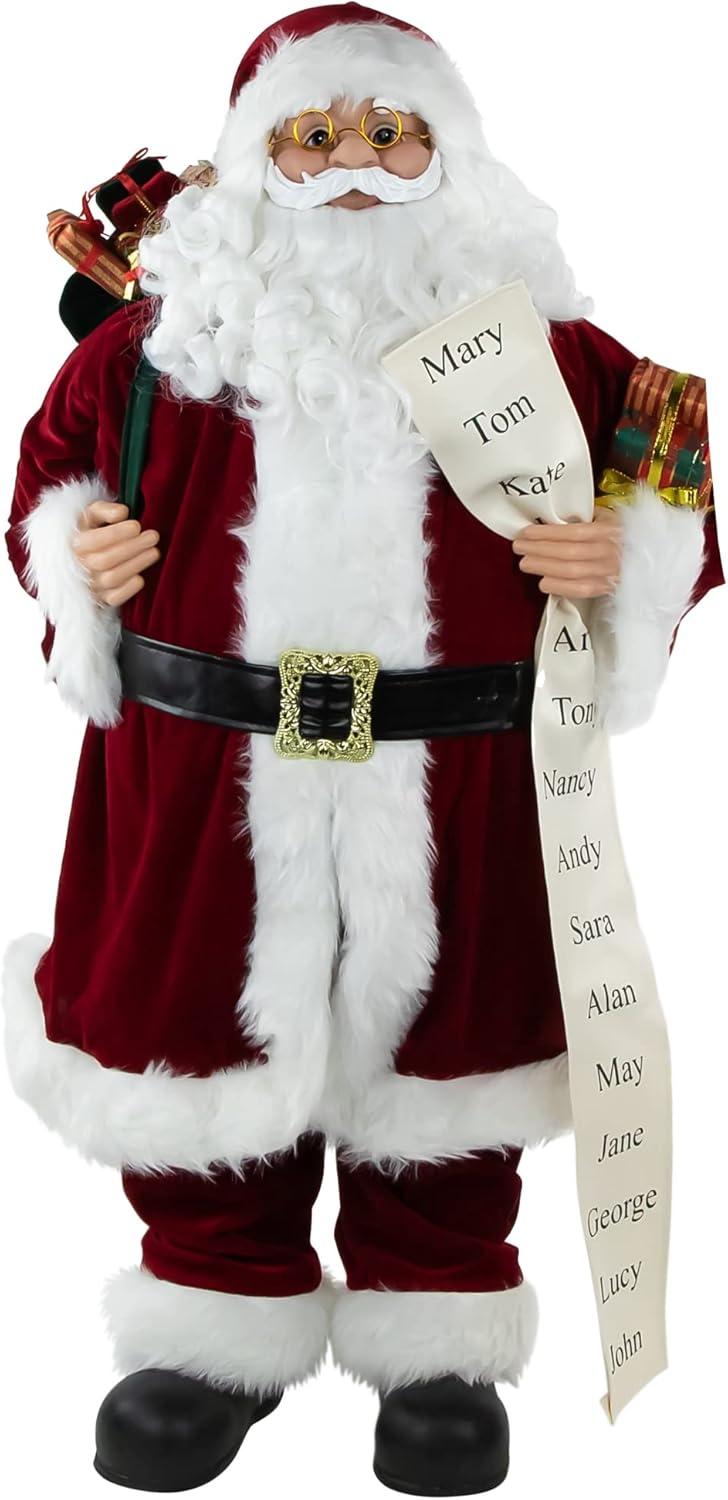 36" Red and White Santa Claus Christmas Figurine with Naughty or Nice List