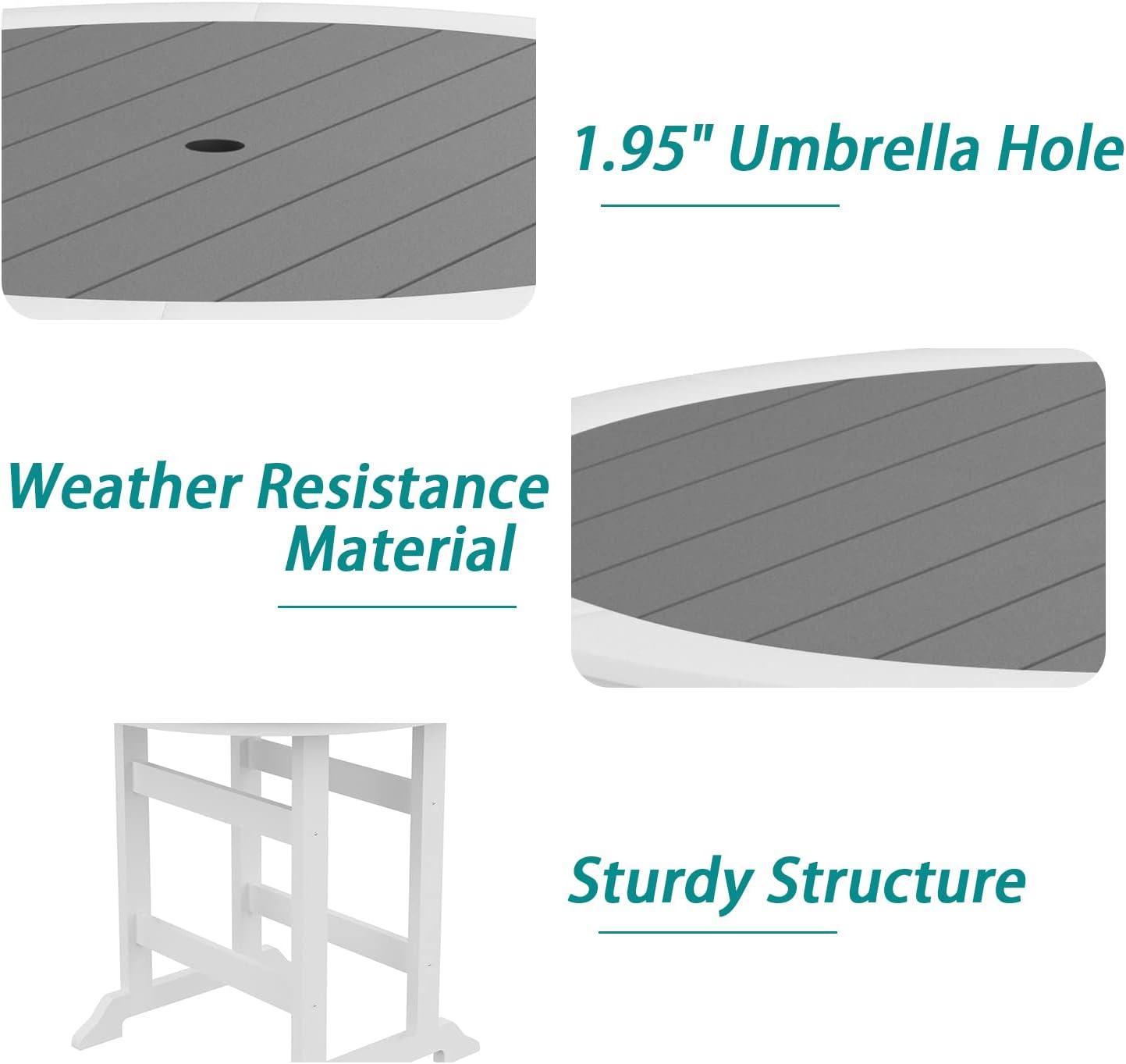 Ceballos Patio Bar Table Set High Top Outdoor Table And Chairs Set Of 5 Bar Table & Stools Set With Tall Adirondack Chairs Set For 4