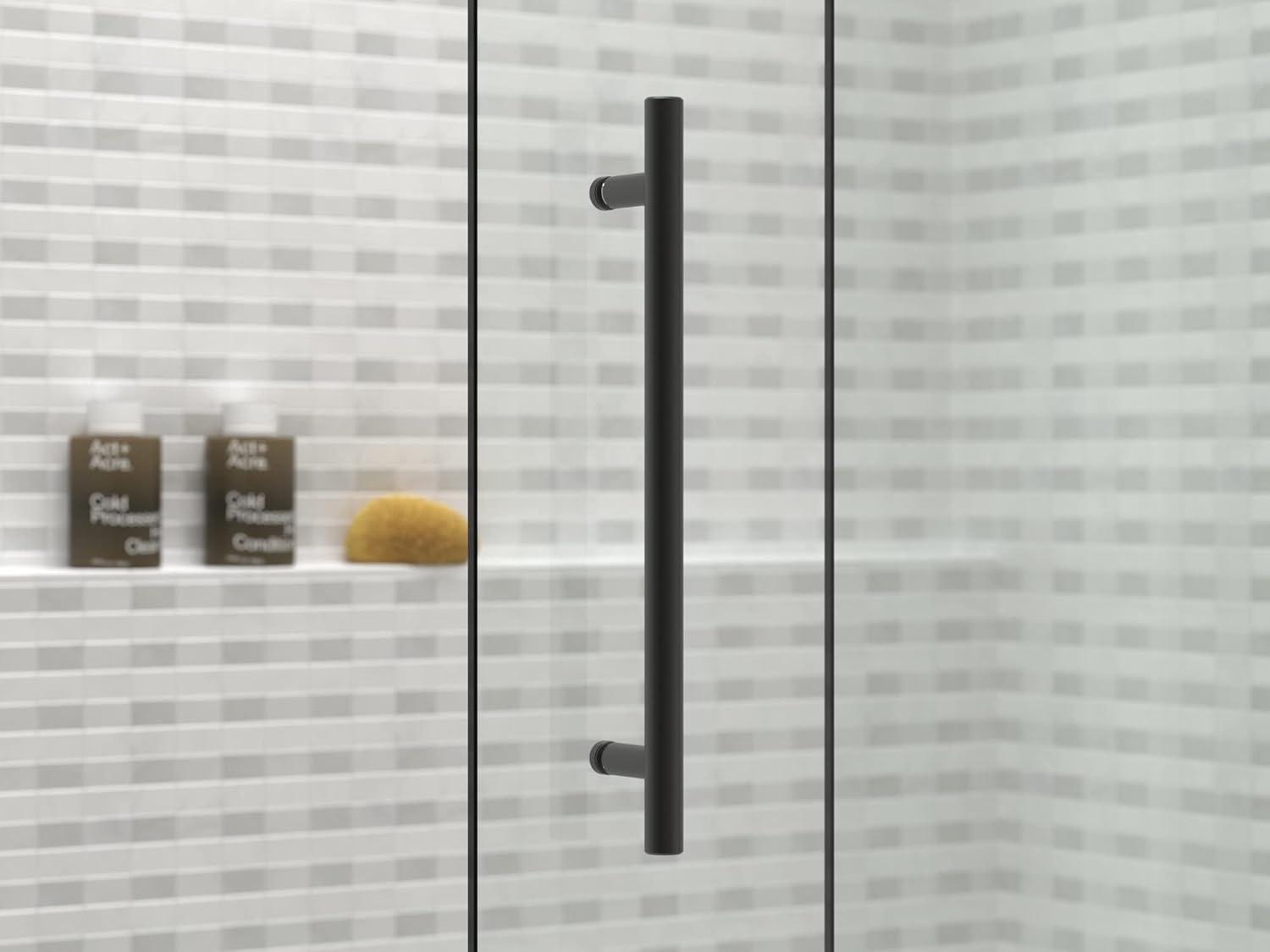 Levity Plus Less Sliding Bath Door, 61-9/16 In. H X 56-5/8 - 59-5/8 In. W, With 5/16 In.-Thick Crystal Clear Glass