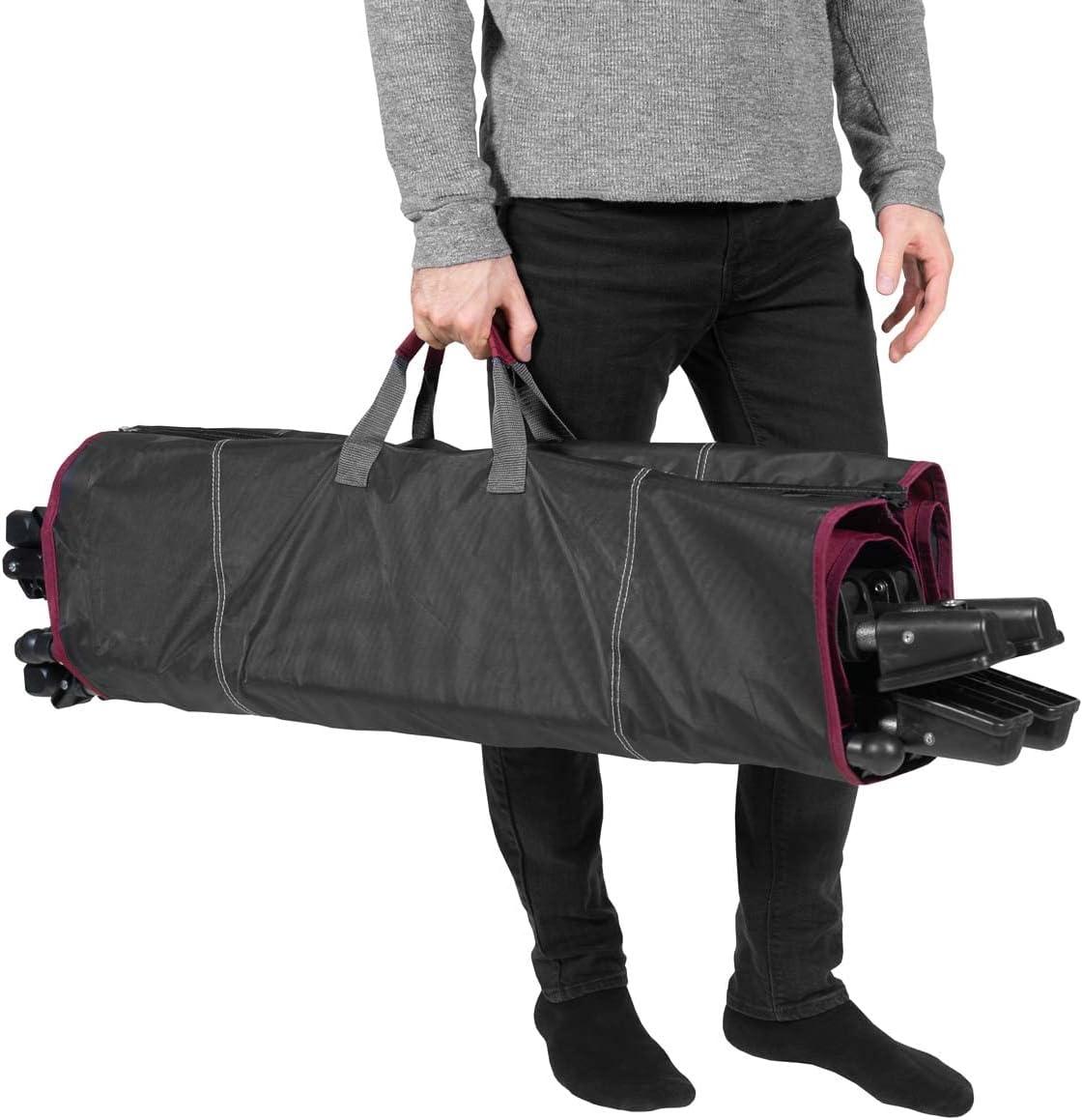 Red Folding Metal Framed Hammock with Retractable Canopy