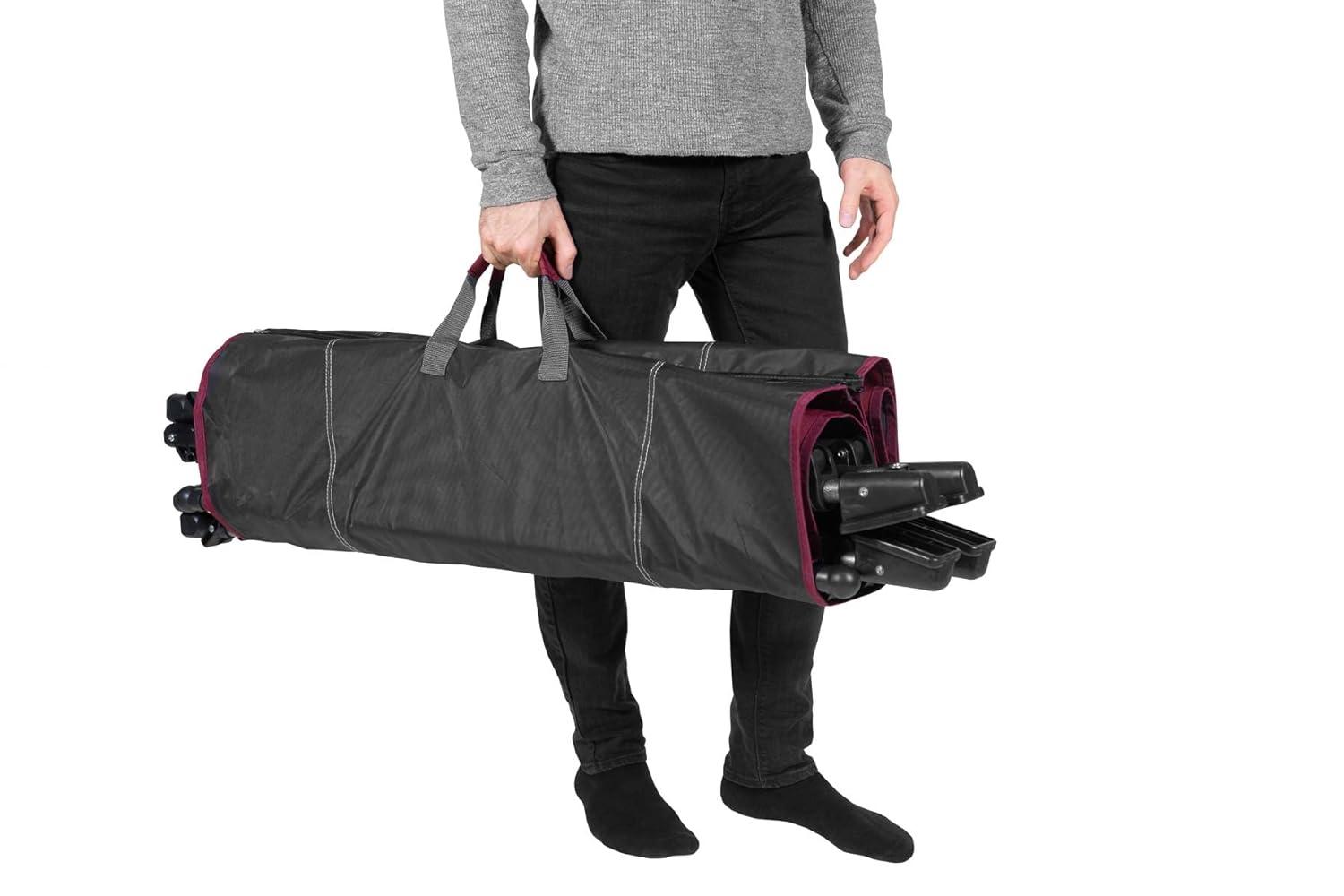 Red Folding Metal Framed Hammock with Retractable Canopy