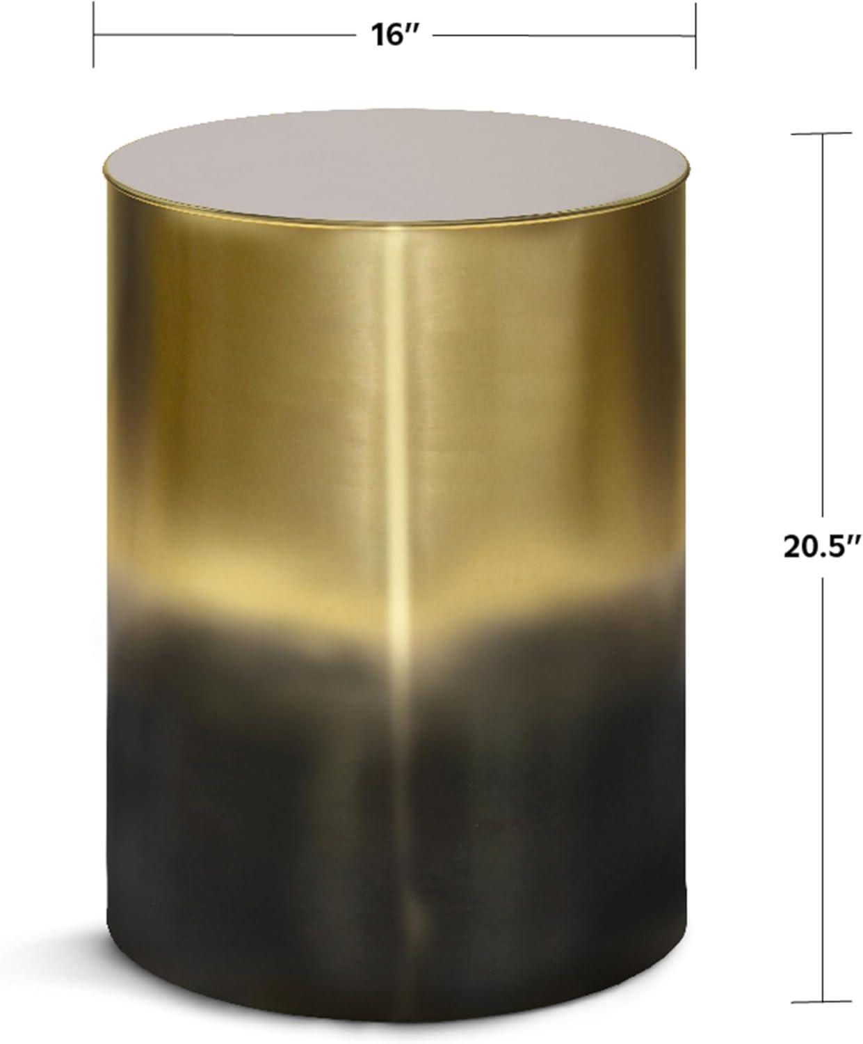 Simpli Home Curtis 16"W Metal Industrial End Table with Cylinder Design and Ombre Finish, Assembled
