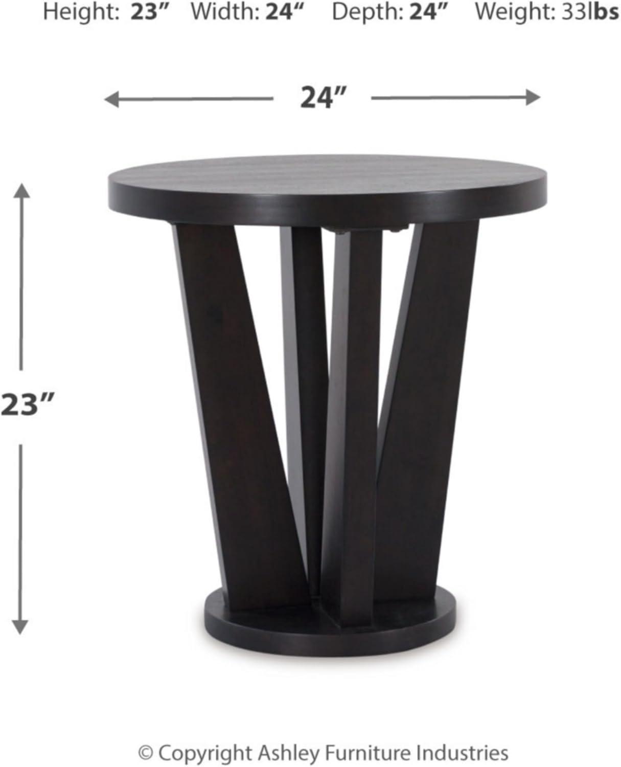 Signature Design by Ashley Contemporary Chasinfield End Table, Dark Brown