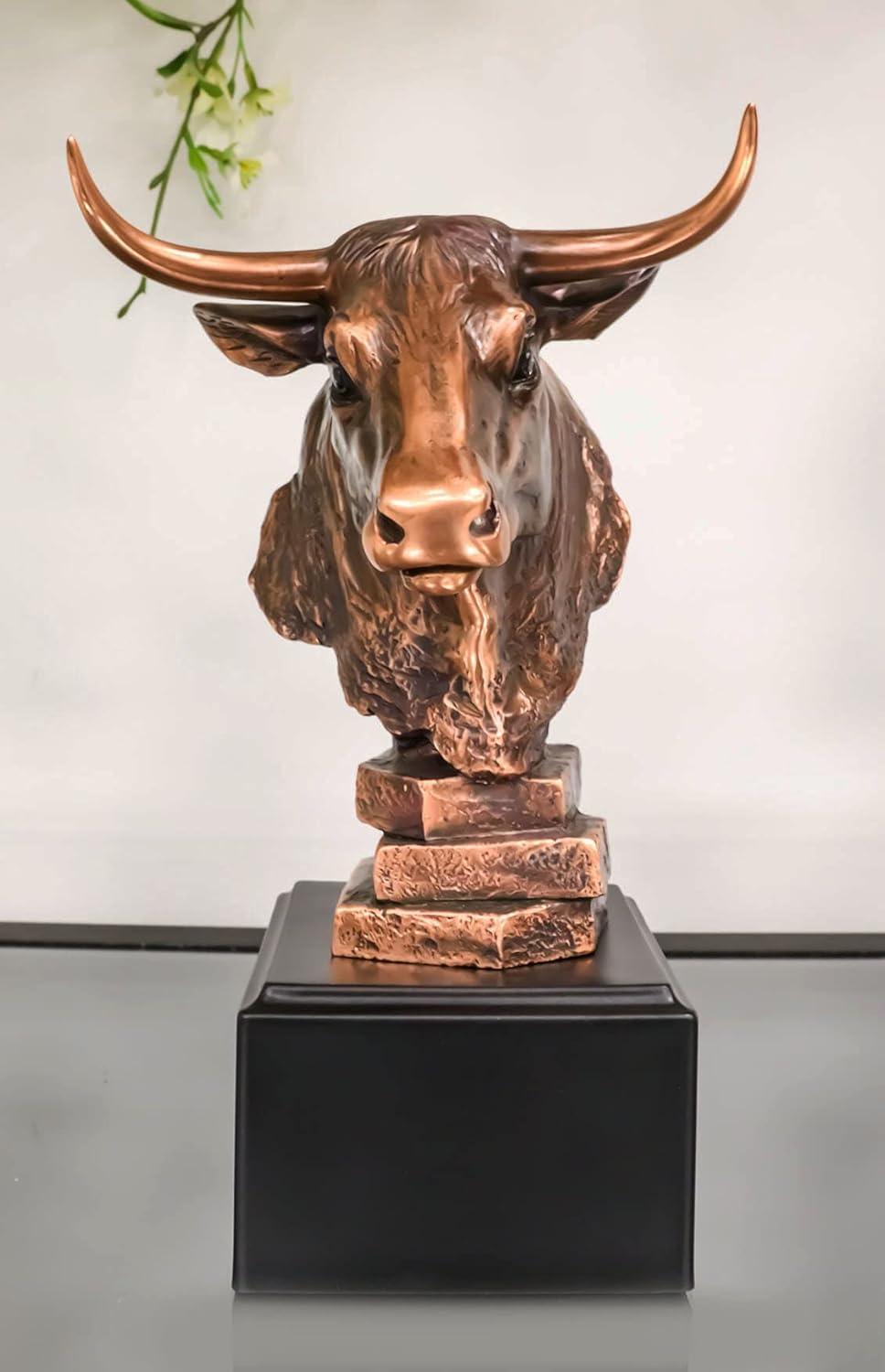 Stock Market Bull Bust - Wall Street Bronze Finish Statue Figurine
