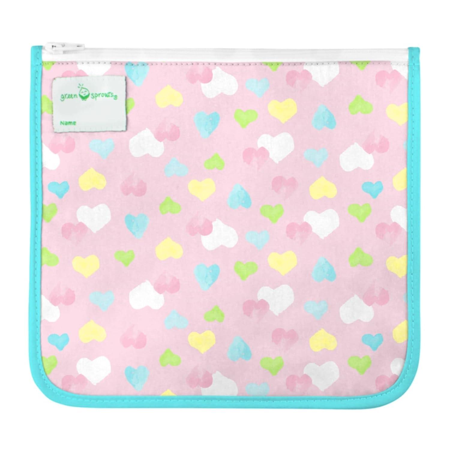 green sprouts Reusable Insulated Sandwich Bags (2 Pack) | Holds Food, Utensils, Wipes & More | Keeps Food Fresh | Food-Safe, Waterproof, Easy-Clean Material