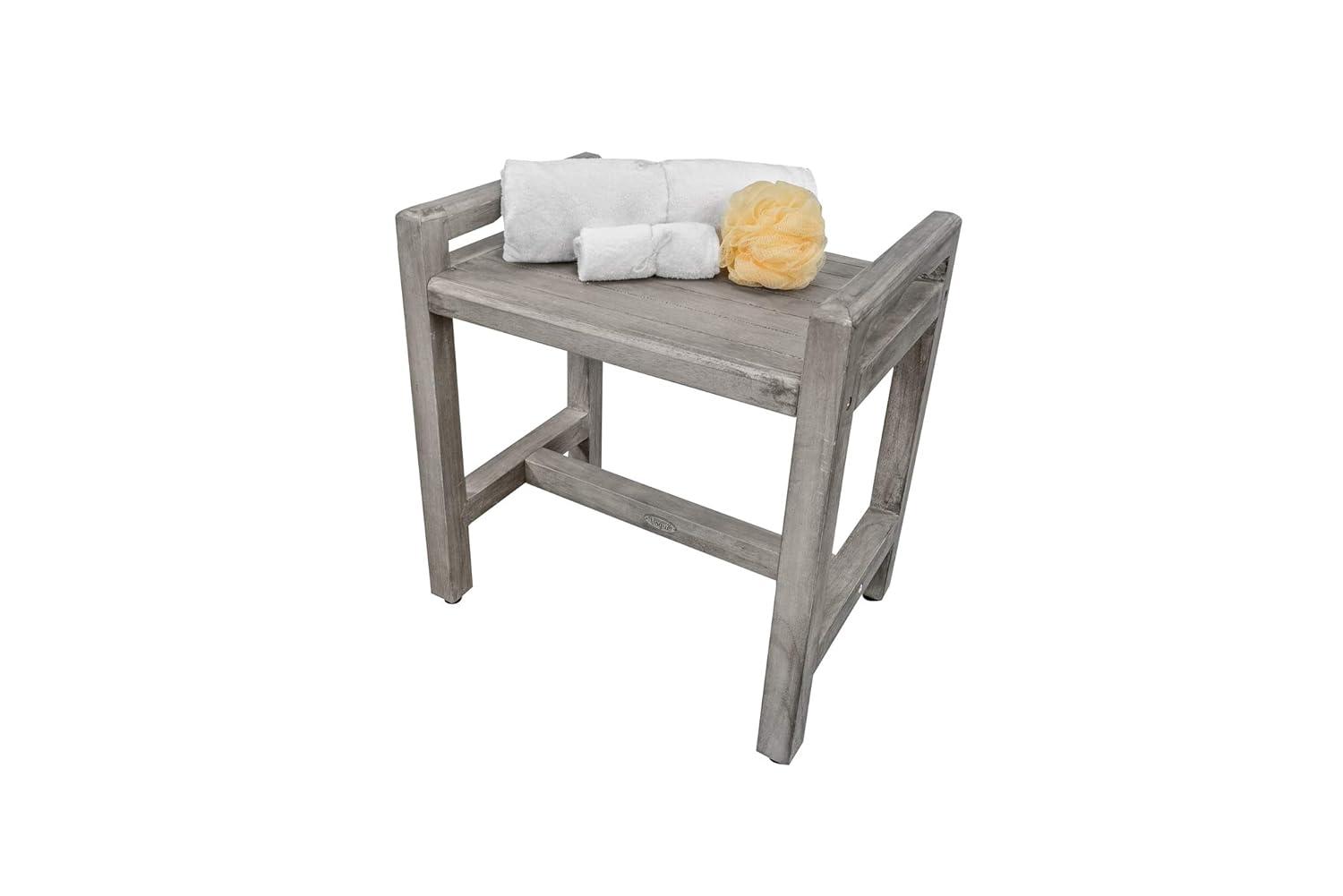 CoastalVogue 20'' W Teak Shower Bench with LiftAide