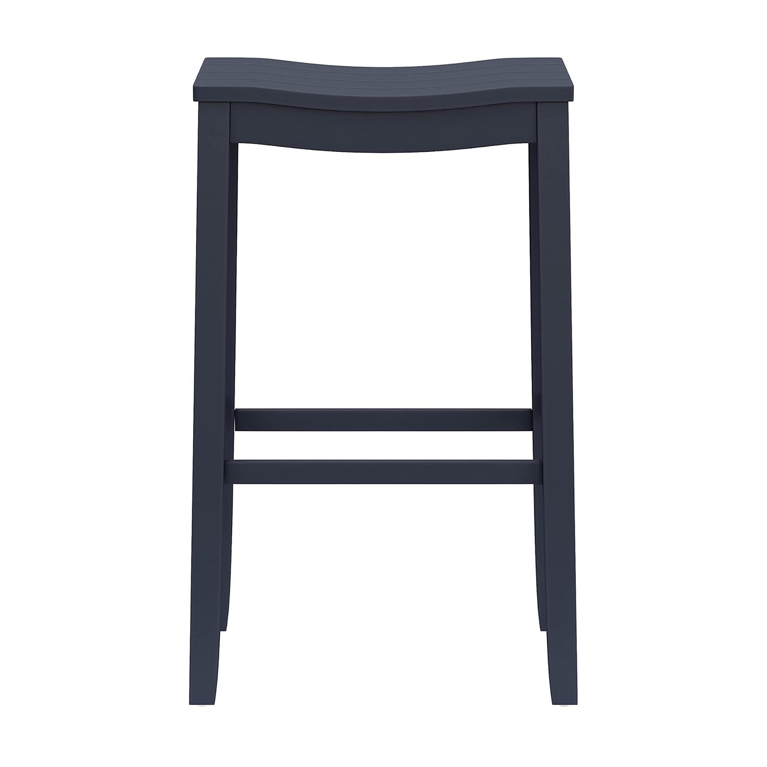 Hillsdale Furniture 30" Fiddler Backless Barstool Navy: Matte Finish, Wood Legs, Fixed Height