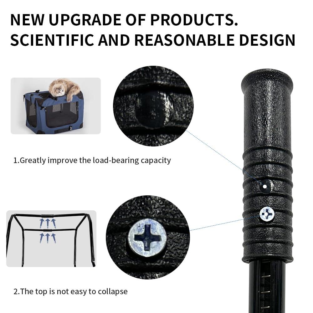 Extra Large Cat Carrier Soft Sided, Portable Small Dog Carrier for 2 Cats, 24"x16.5"x16" Car Travel Folding Comfortable Design with Bowl, Grey