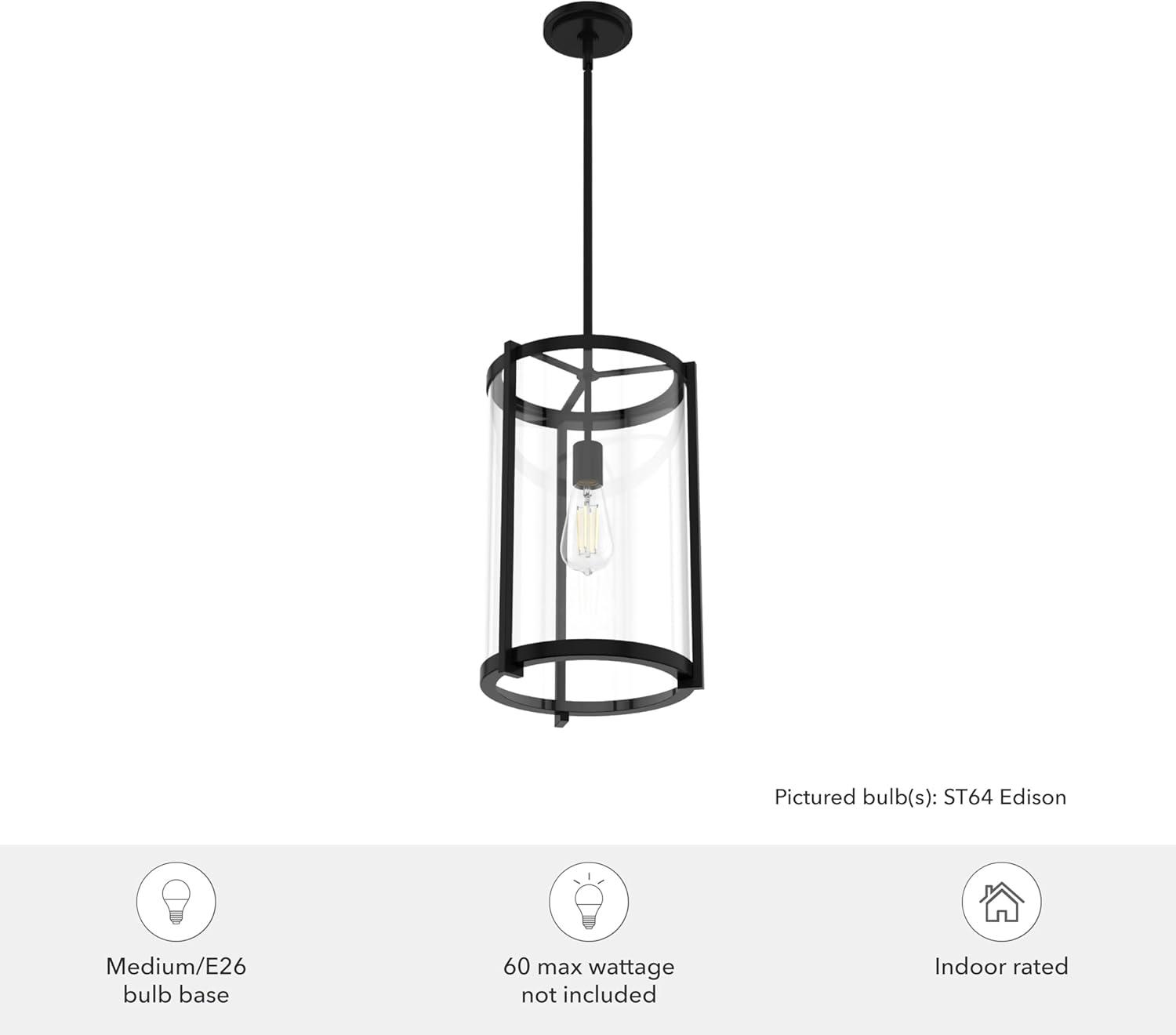 Astwood 17.5'' Matte Black Modern Art Deco LED Pendant Light