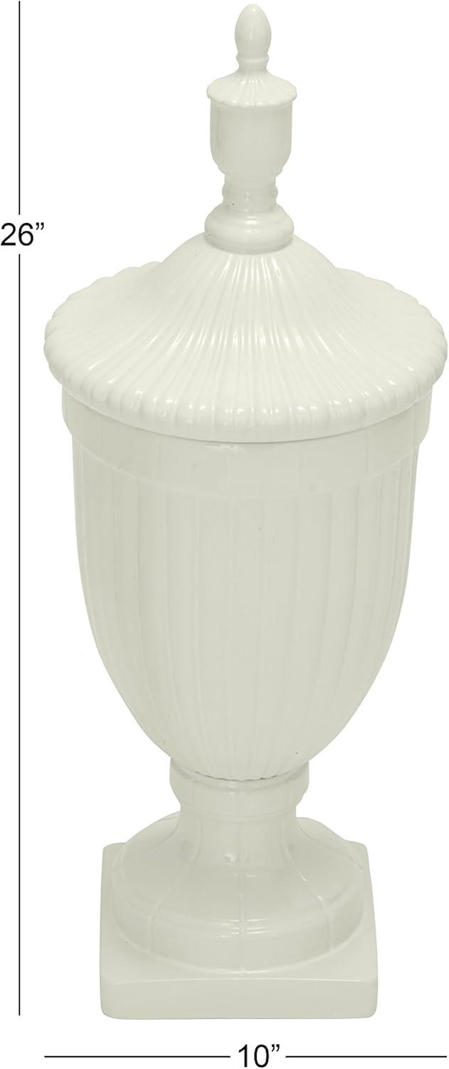 26" Modern Ceramic Urn Vase White - Olivia & May: Large Tabletop Decor, Novelty Design