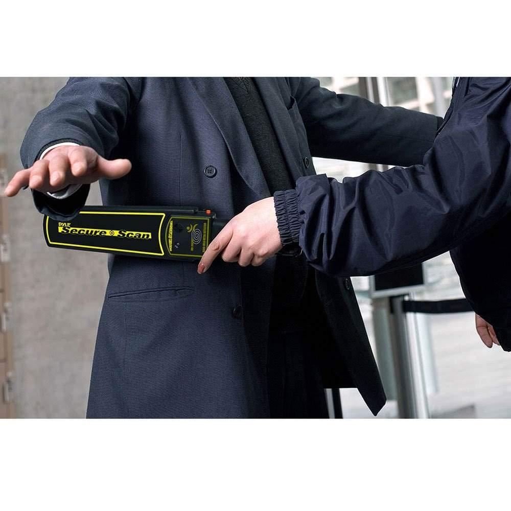 PYLE Handheld Metal Detector Security Wand - Portable Battery Operated Super Security Scanner w/ Adjustable Sensitivity, Sound Vibration Alerts, Detects Weapons, Knives & Other Metal Objects - PMD38