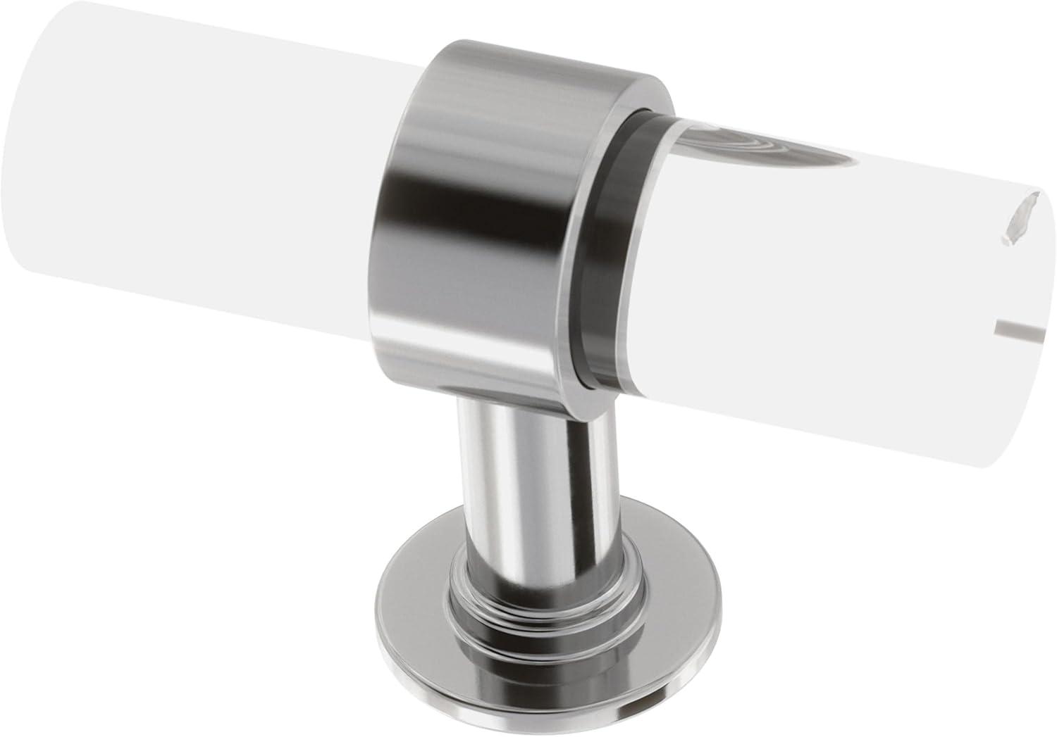 Chrome and Clear Acrylic T-Handle Bar Knob Set