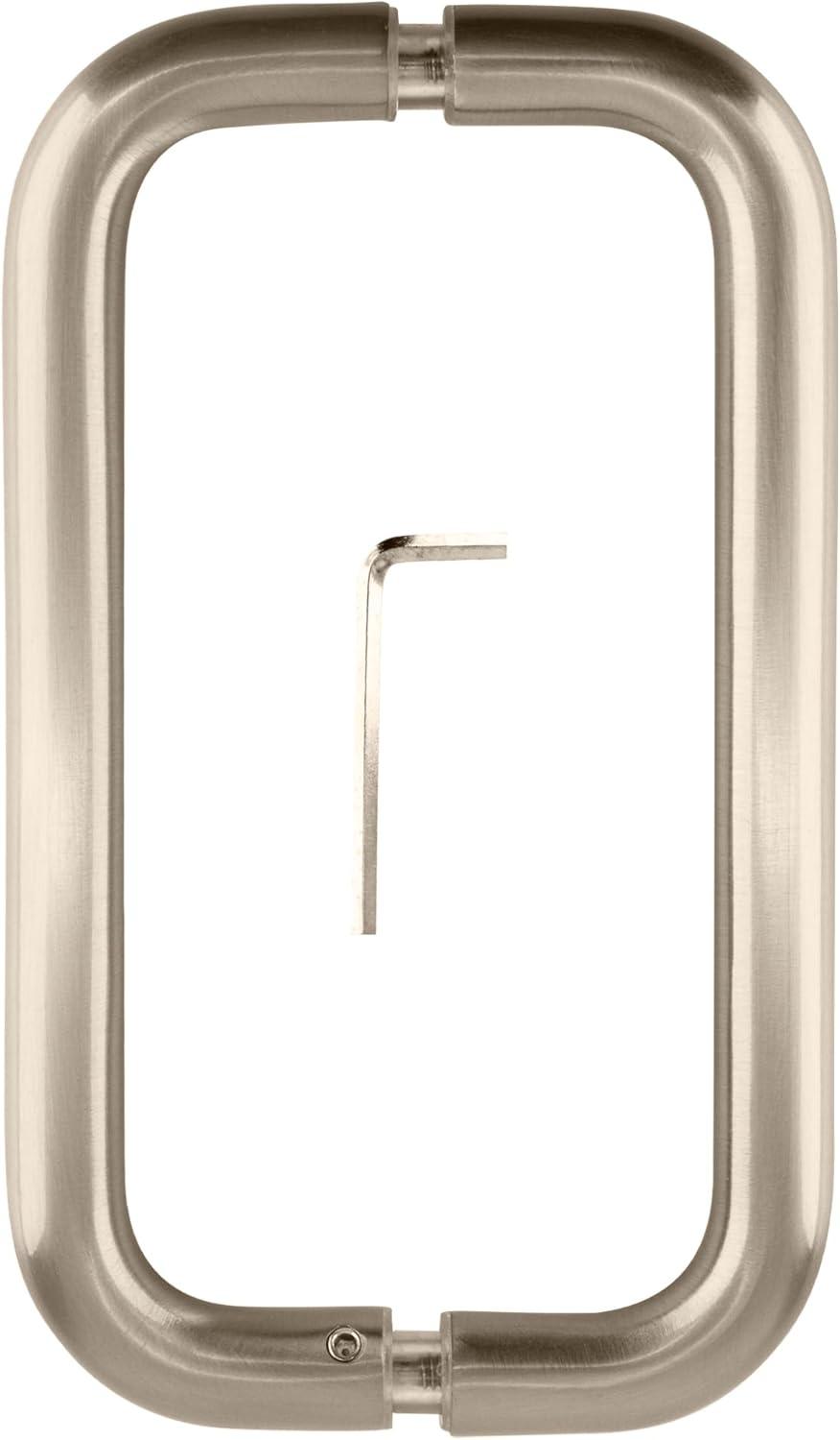 CRL SPH8BN Brushed Nickel 8" Back-to-Back Solid Brass 3/4" Diameter Pull Handles with Metal Washers