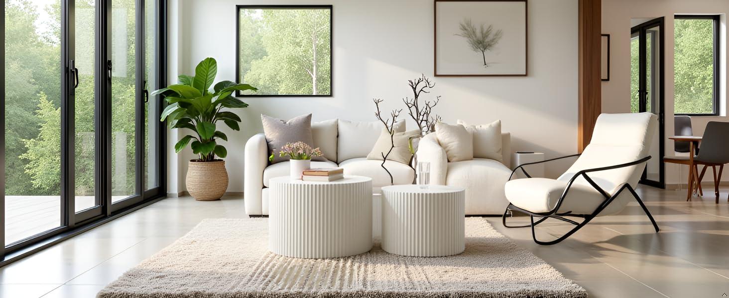 Hokku Designs Blayne 23.62" Round Nesting Coffee Table (2-Pieces)