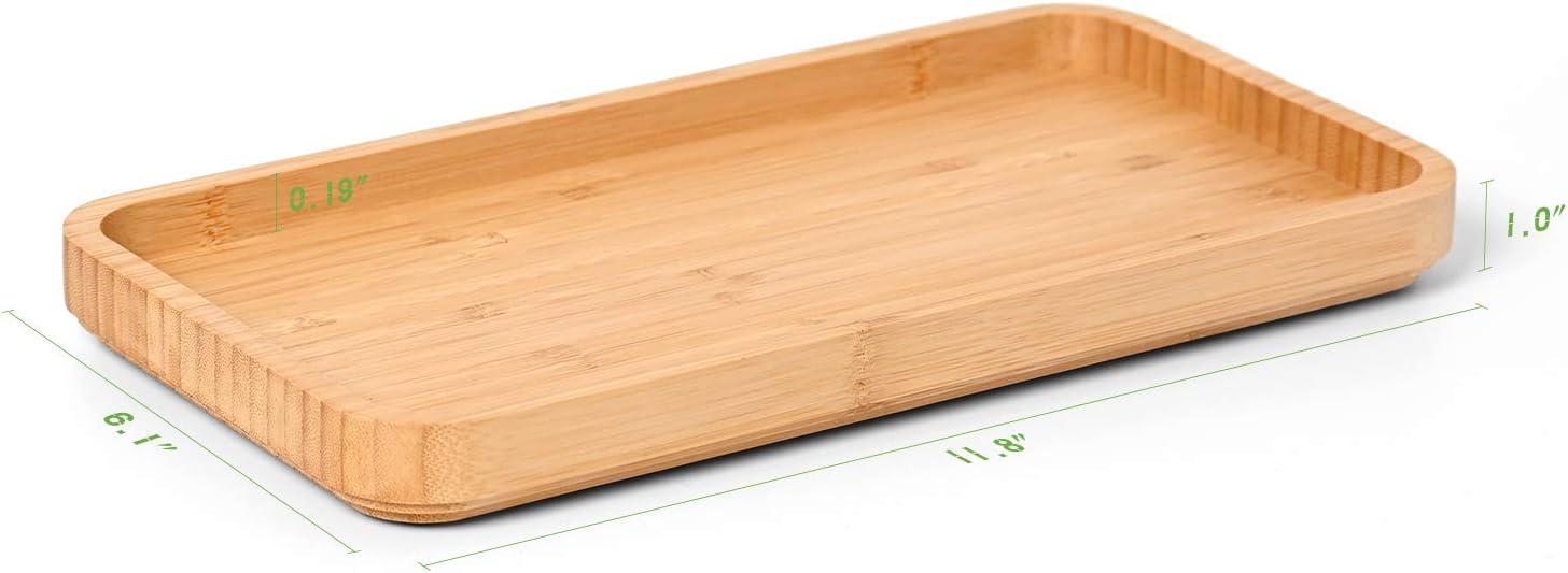 Natural Bamboo Rectangular Bathroom Vanity Tray