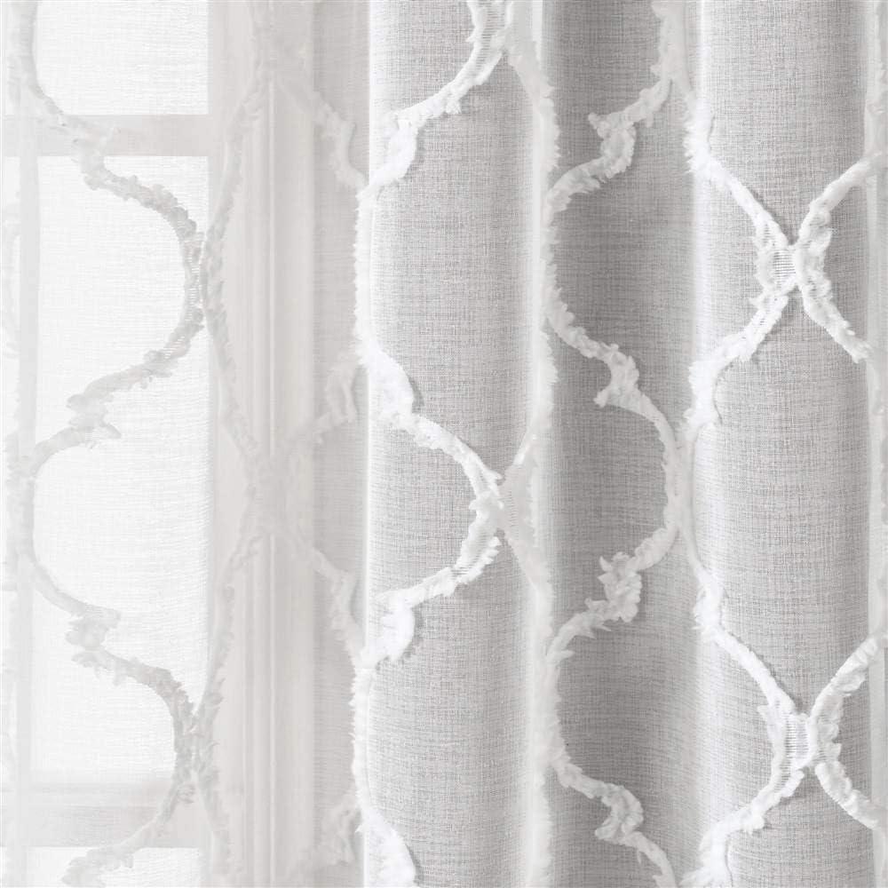 Avon Trellis Sheer Polyester Sheer Curtain Pair