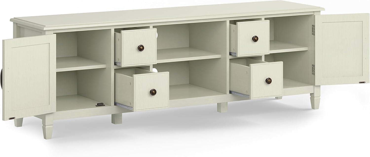 Simpli Home Connaught 72"W Solid Wood Traditional TV Stand for TVs up to 80" with 4 Drawers and 2 Cabinets