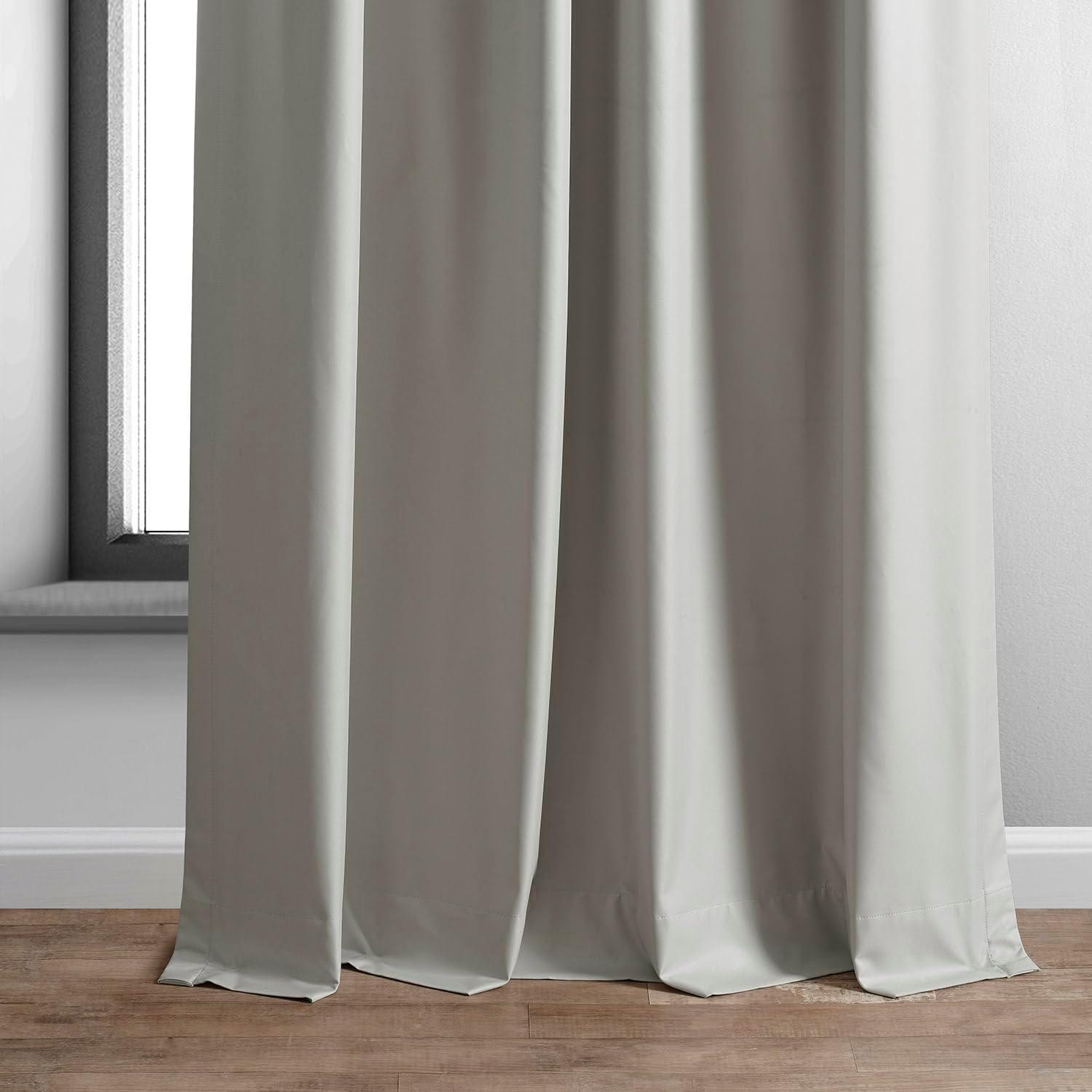 Exclusive Fabrics  Essential Polyester Solid Blackout Curtains - Thermal Insulated Window Curtains Rod Pocket (Single Panel) 50 X 84 - Greige