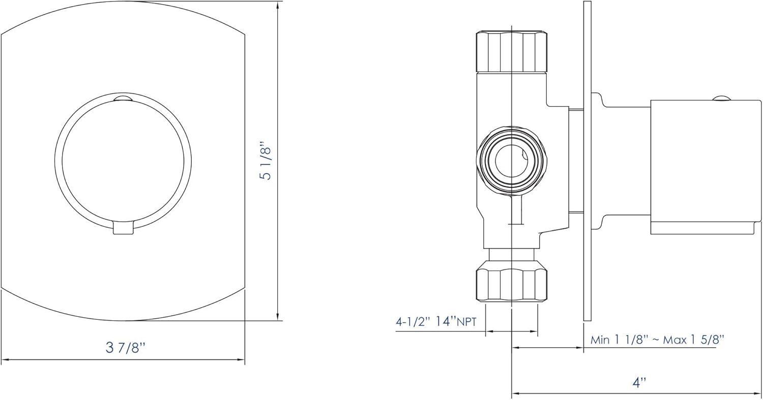 Brushed Nickel Modern Round Wall-Mounted Shower Diverter