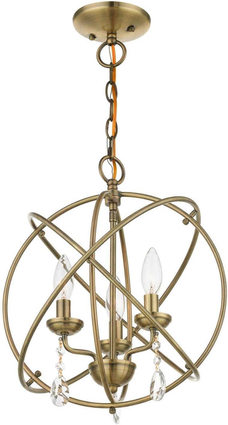 Livex Lighting Aria 3 - Light Chandelier in  Antique Brass