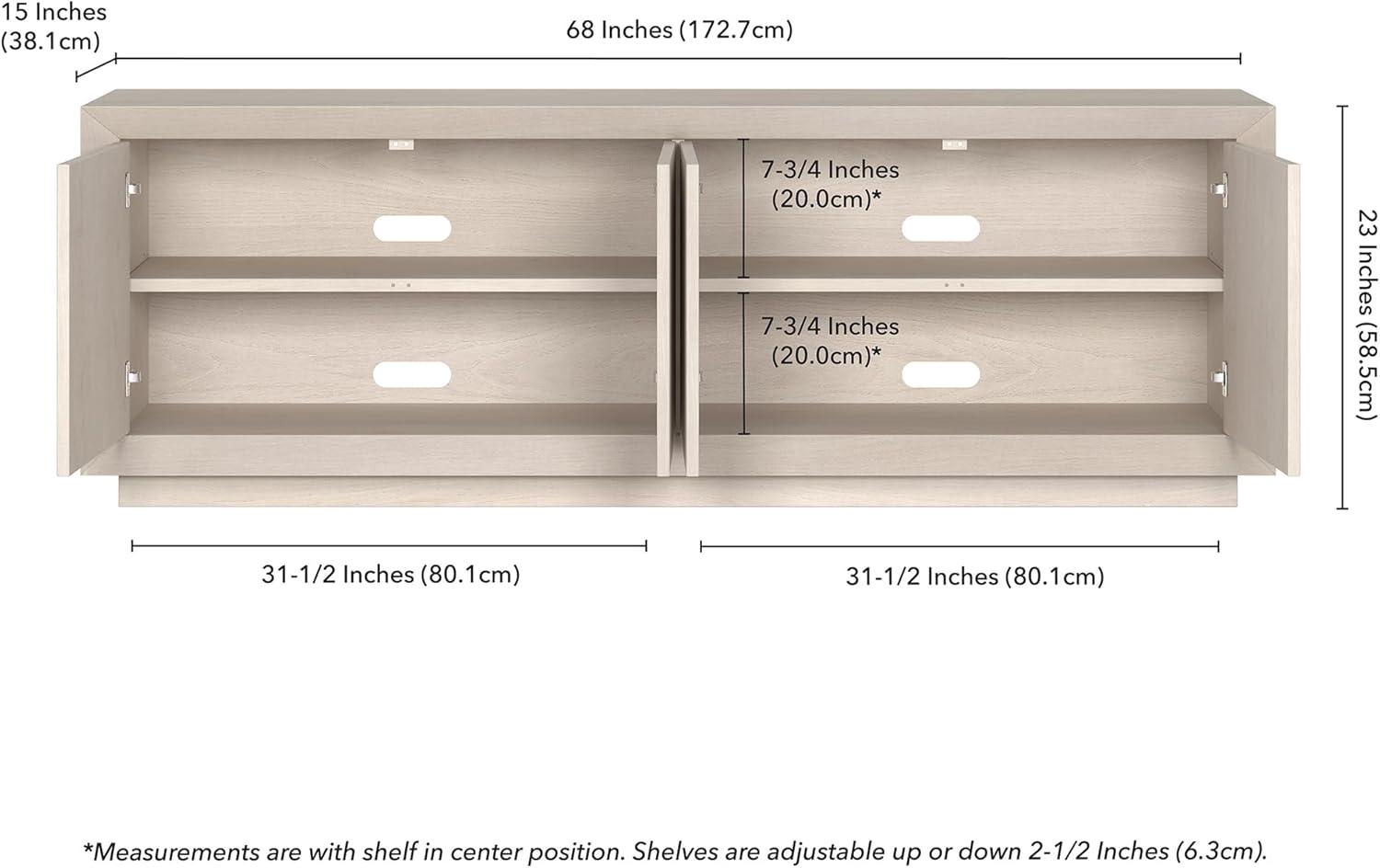 Evelyn&Zoe Oswald Rectangular TV Stand for TV's up to 75", Alder White