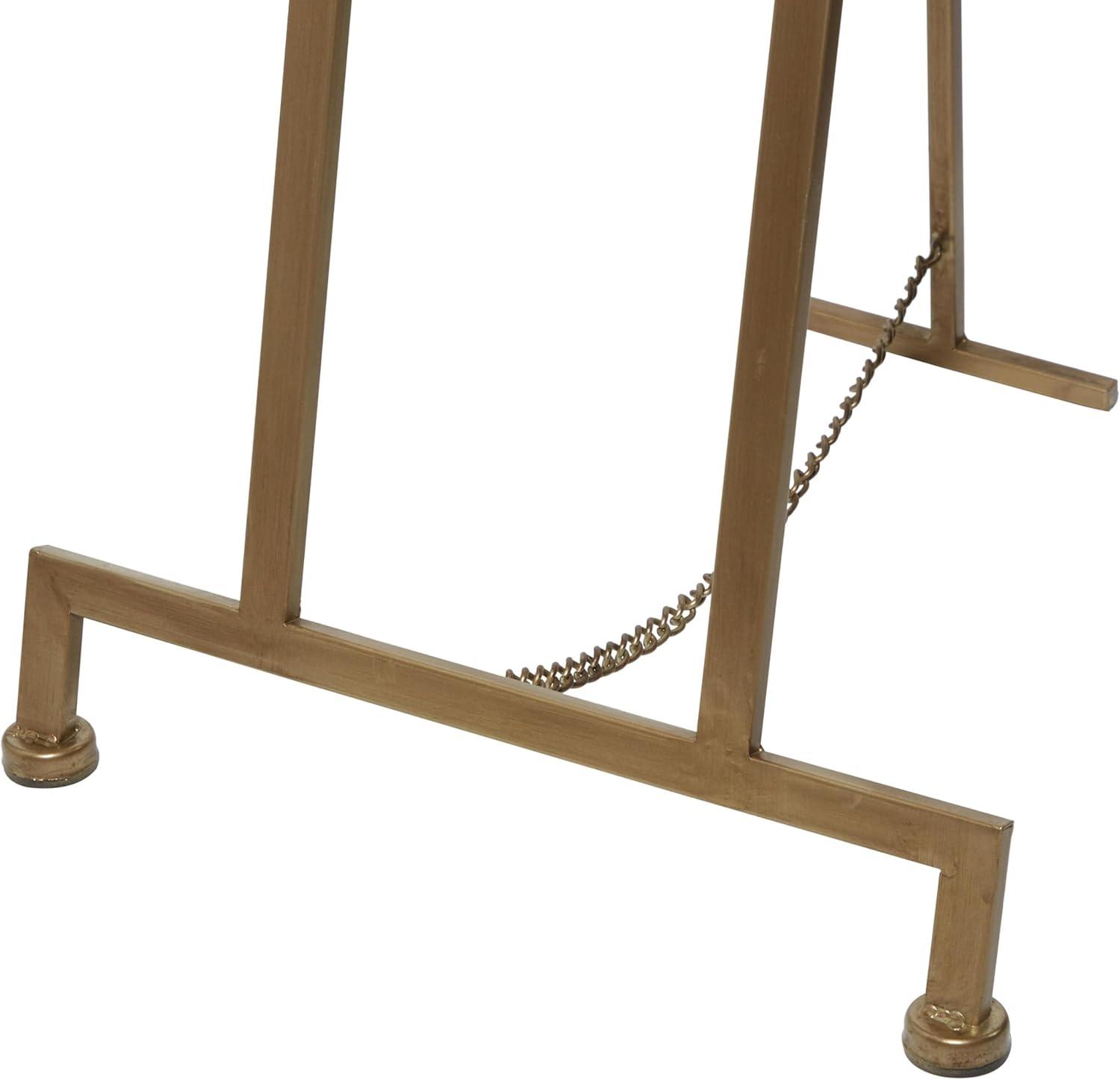 Gold Adjustable Metal Floor Easel with Chain Support